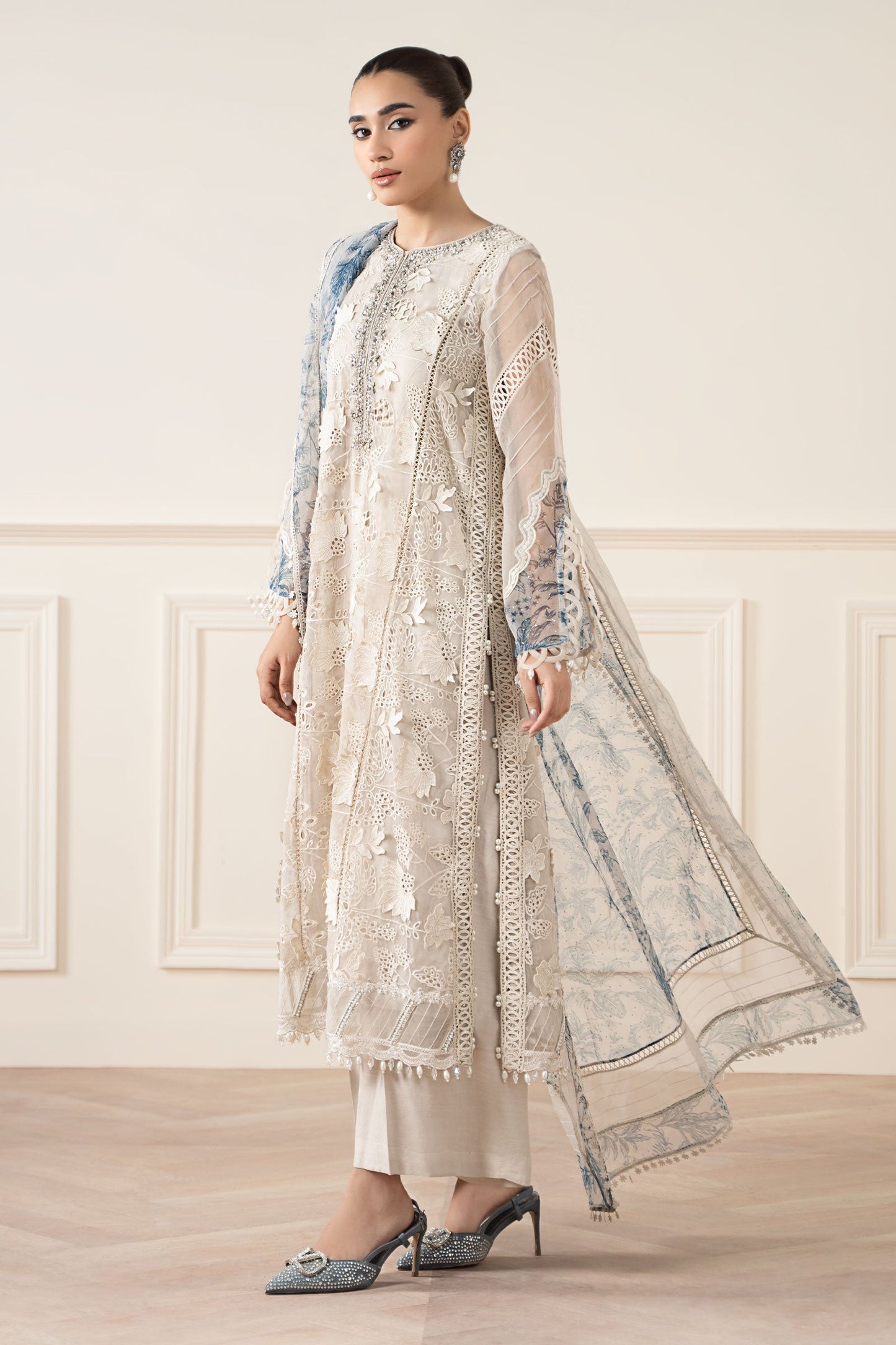 Maria B | Pre Fall 25 | Organza Suit 05 - Ladies Clothes - Maria Faisal