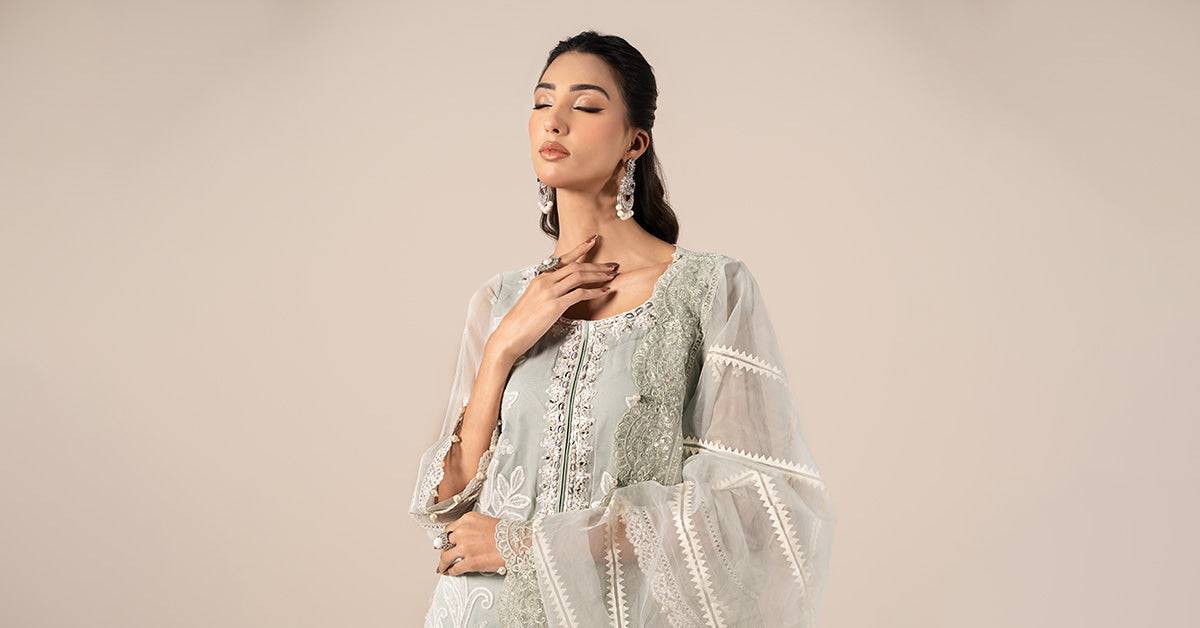 Maira B | Ready to Wear | SF-EF25-34 Ice Blue by Maria Faisal - Registered Vendor of : Maria B - type : Wedding Dress - 100% original wedding dresses