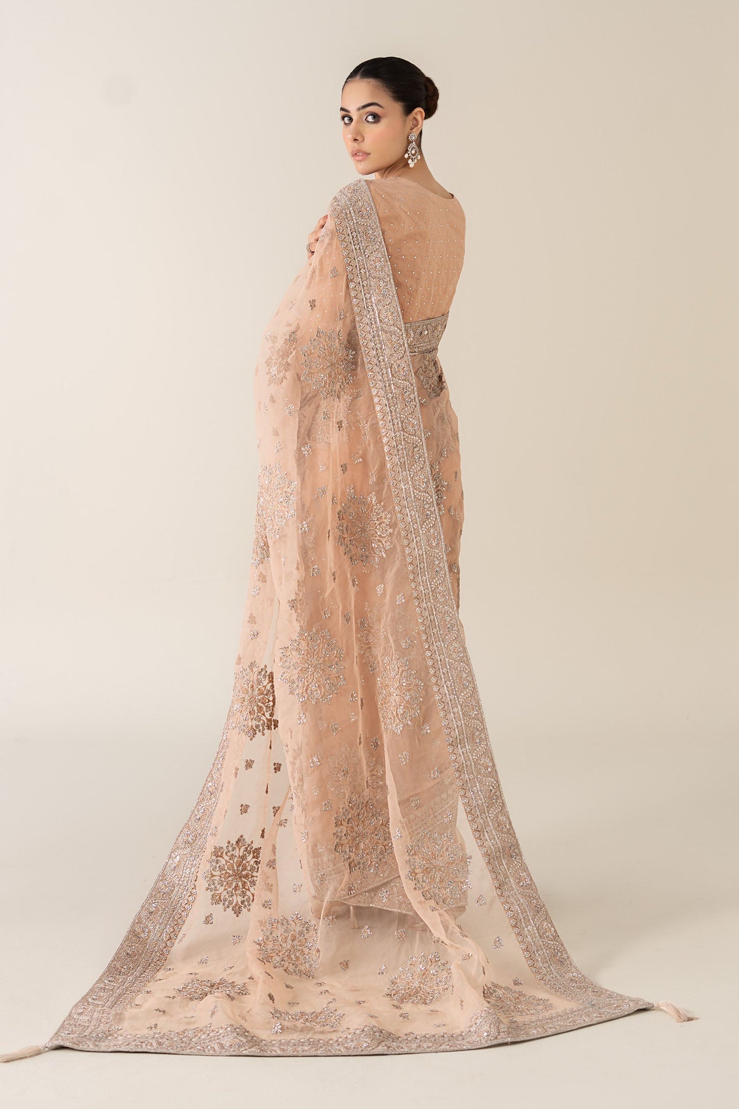 Maria B | Pre Fall 25 | Organza Saree 09 - Ladies Clothes - Maria Faisal