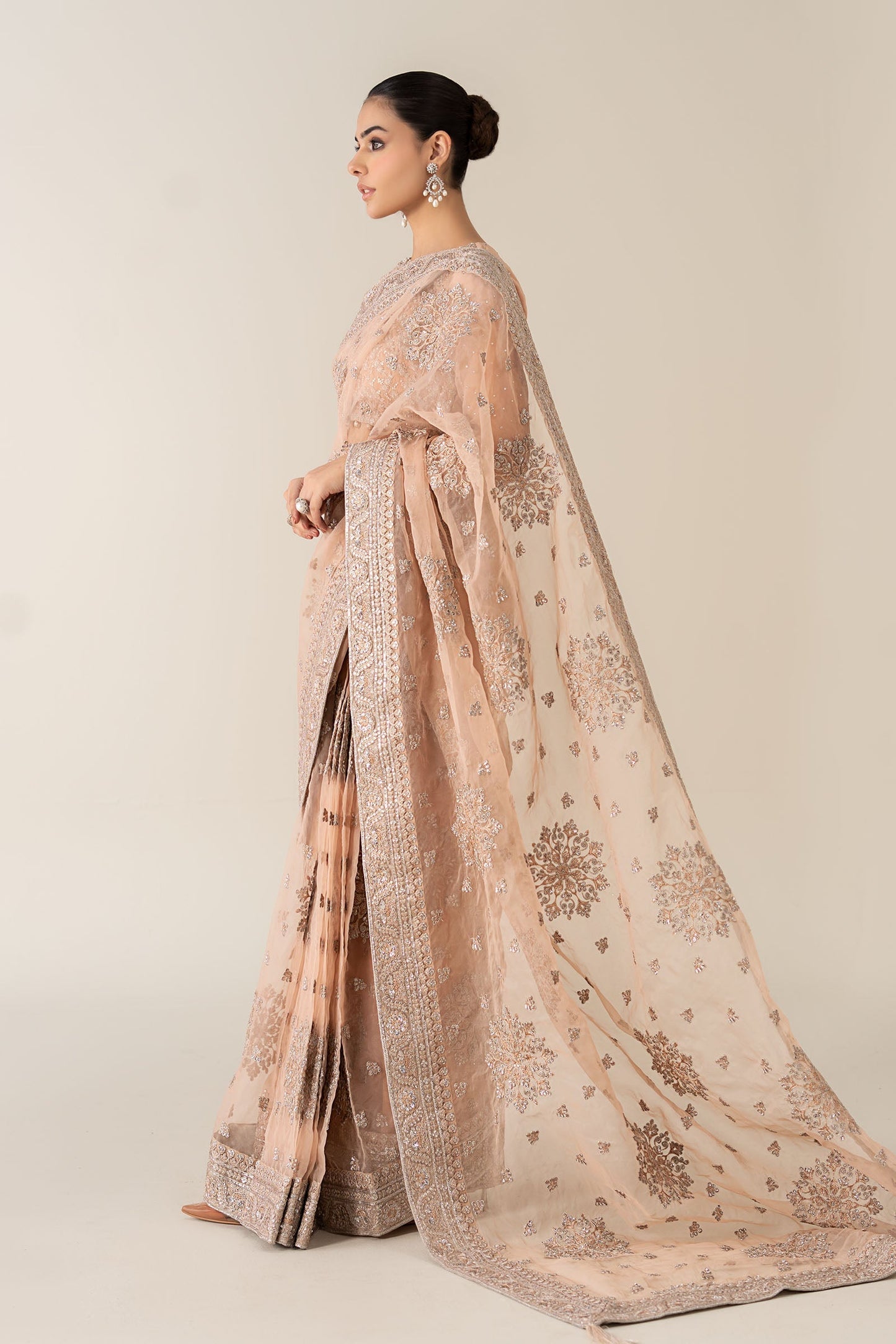 Maria B | Pre Fall 25 | Organza Saree 09 - Ladies Clothes - Maria Faisal