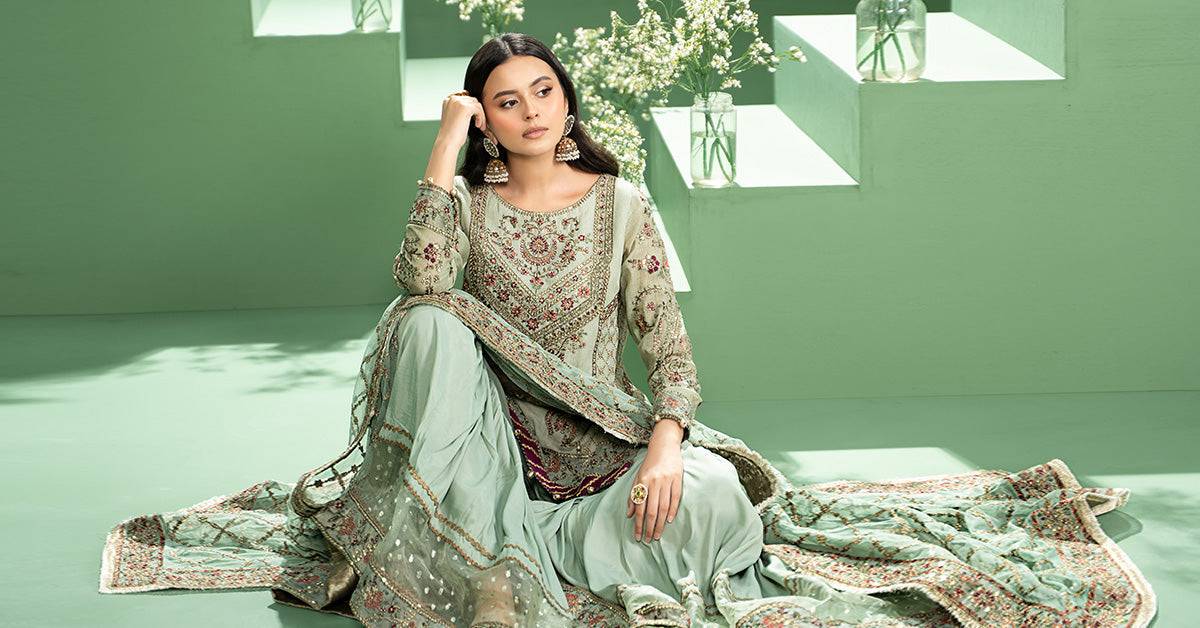 Maira B | Ready to Wear | SF-W24-45 by Maria Faisal - Registered Vendor of : Maria B - type : Wedding Dress - 100% original wedding dresses