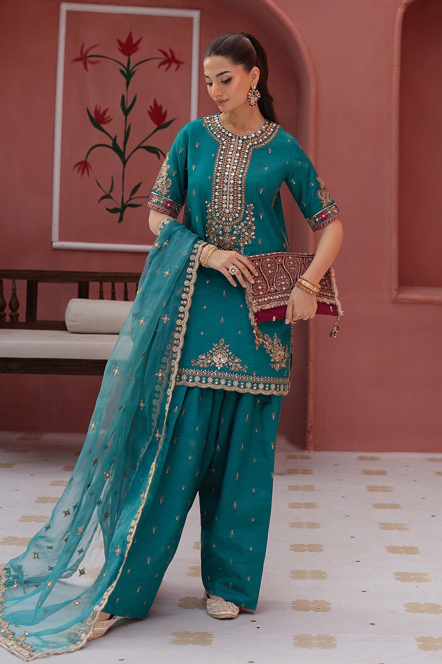 Maria B | Formal Wears | SF-EF25-63 by Maria Faisal - Registered Vendor of : Maria B - type : Ladies Clothes - 100% original wedding dresses