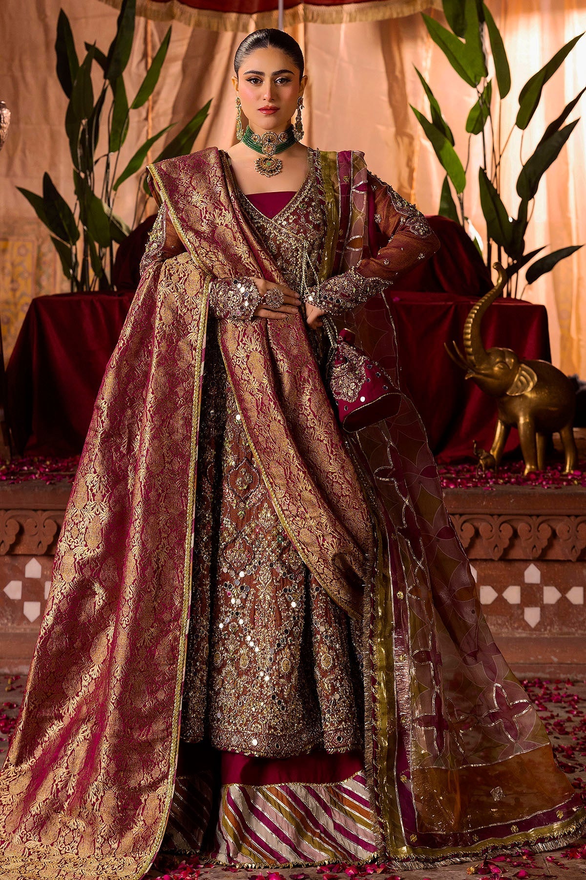 Motifz | Bridal Couture | 0020-NAURATAN EMBROIDERED MESSORI STITCHED by Maria Faisal - Registered Vendor of : Motifz - type : Ladies Clothes - 100% original wedding dresses