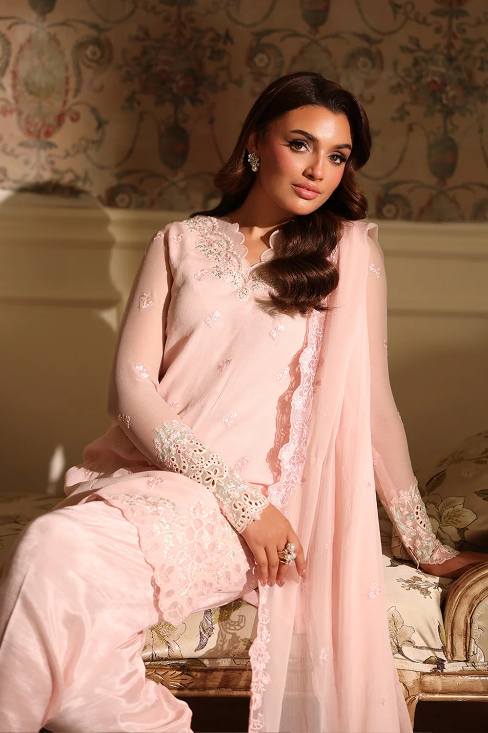 Azure | Ensembles | Silken Rose - Casual Dress - available at Maria Faisal in UK and USA.