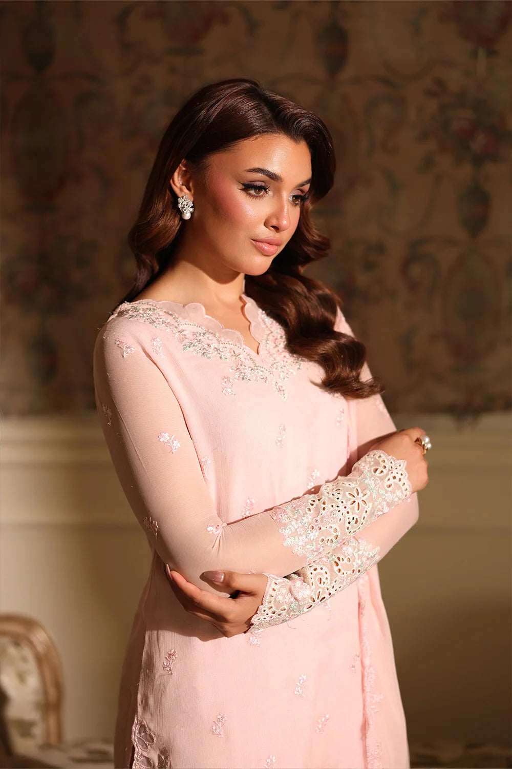 Azure | Ensembles | Silken Rose - Casual Dress - available at Maria Faisal in UK and USA.