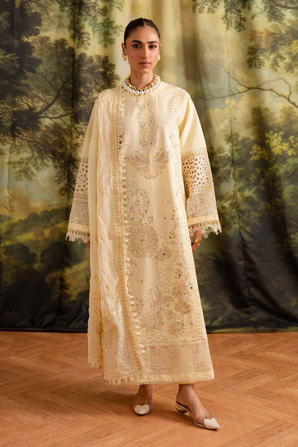 Marjjan | Guzel Lawn | SMC 203-A (Yellow) - Ladies Clothes - Maria Faisal