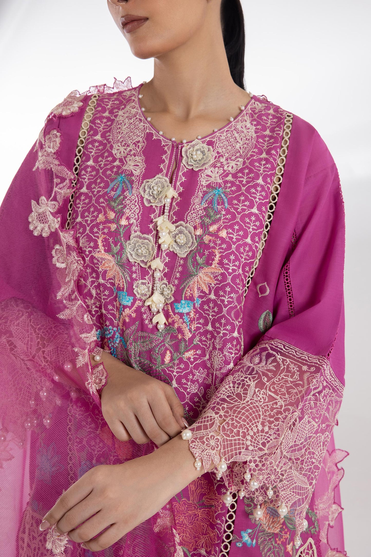 Sana Safinaz | Luxury Pret | Luxury Lawn Suit SC26LUX105AP3 - Dress - available at Maria Faisal in UK and USA.