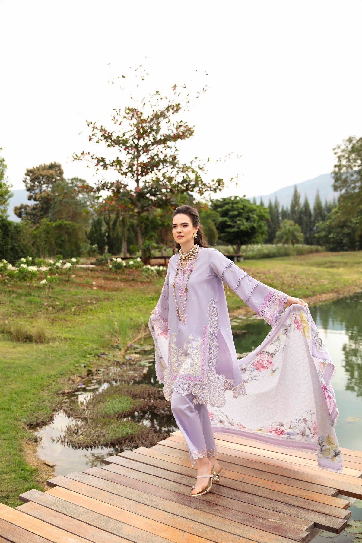 Sable Vogue | Luxury Lawn 24 | Aster - Ladies Clothes - Maria Faisal