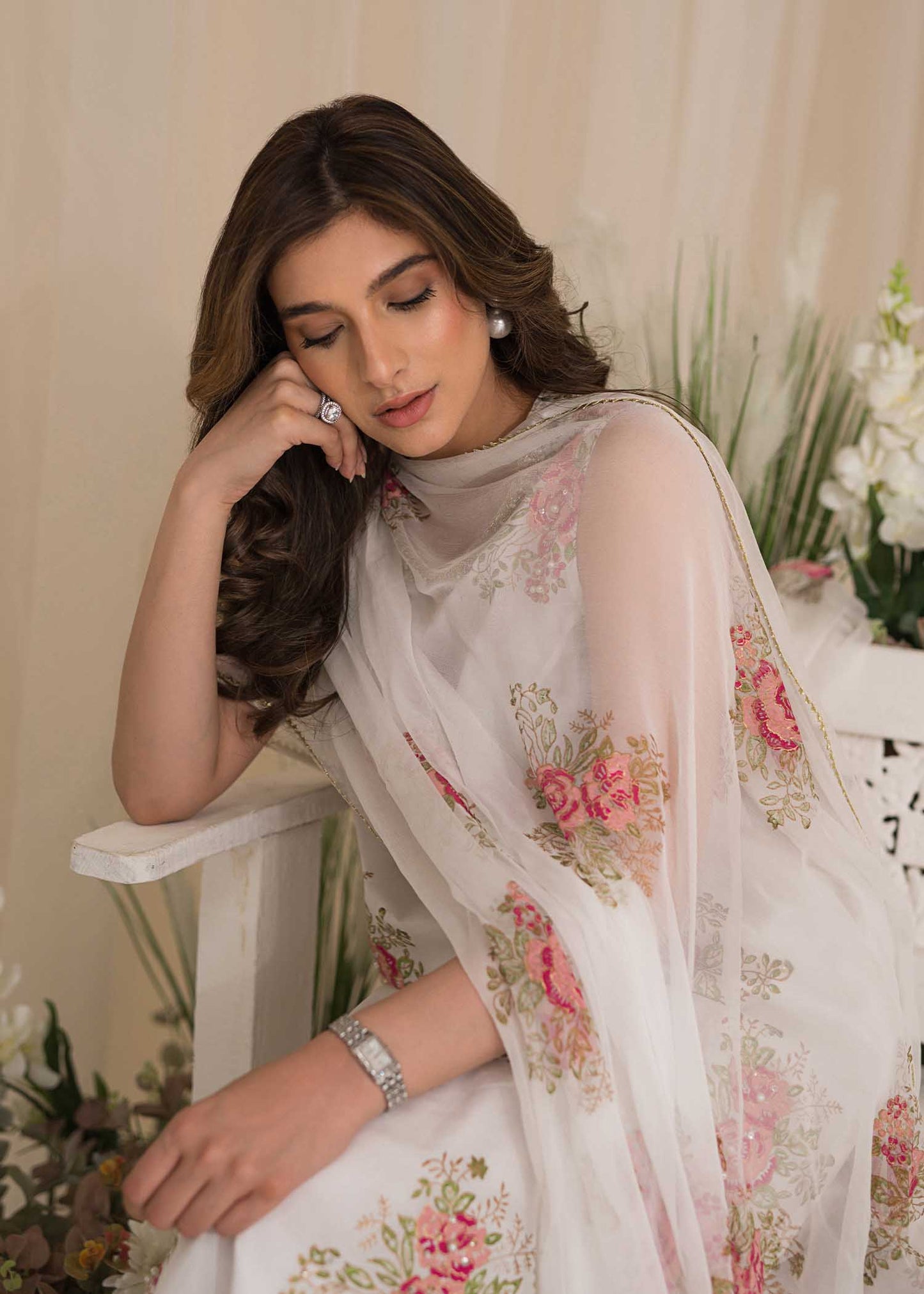Sadaf Fawad Khan | Lyla Festive Pret | Tea Rose - Maria Faisal