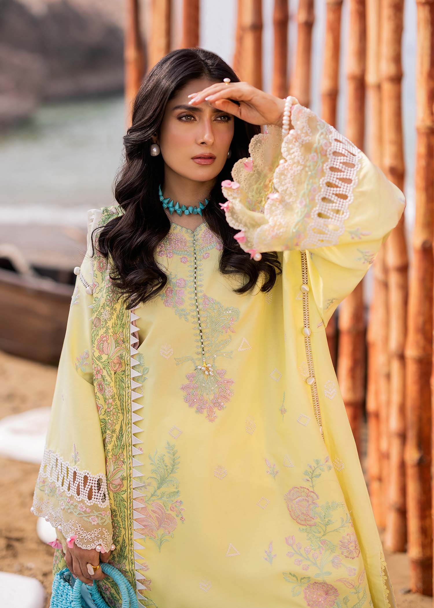 Sadaf Fawad Khan | Siraa Luxury Lawn 24| Amani (A) - Ladies Clothes - Maria Faisal