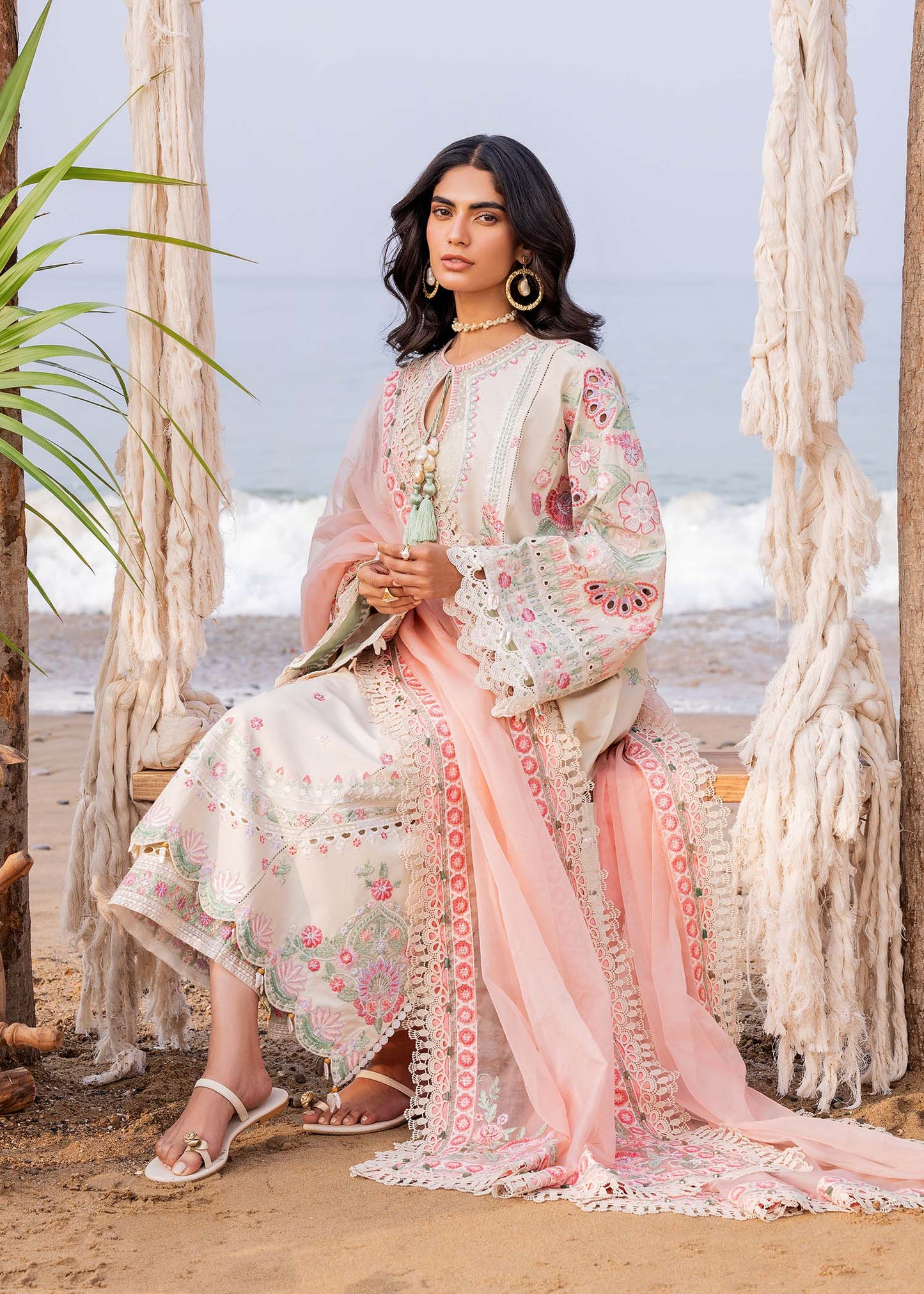 Sadaf Fawad Khan | Siraa Luxury Lawn 24| Calah (B) - Ladies Clothes - Maria Faisal