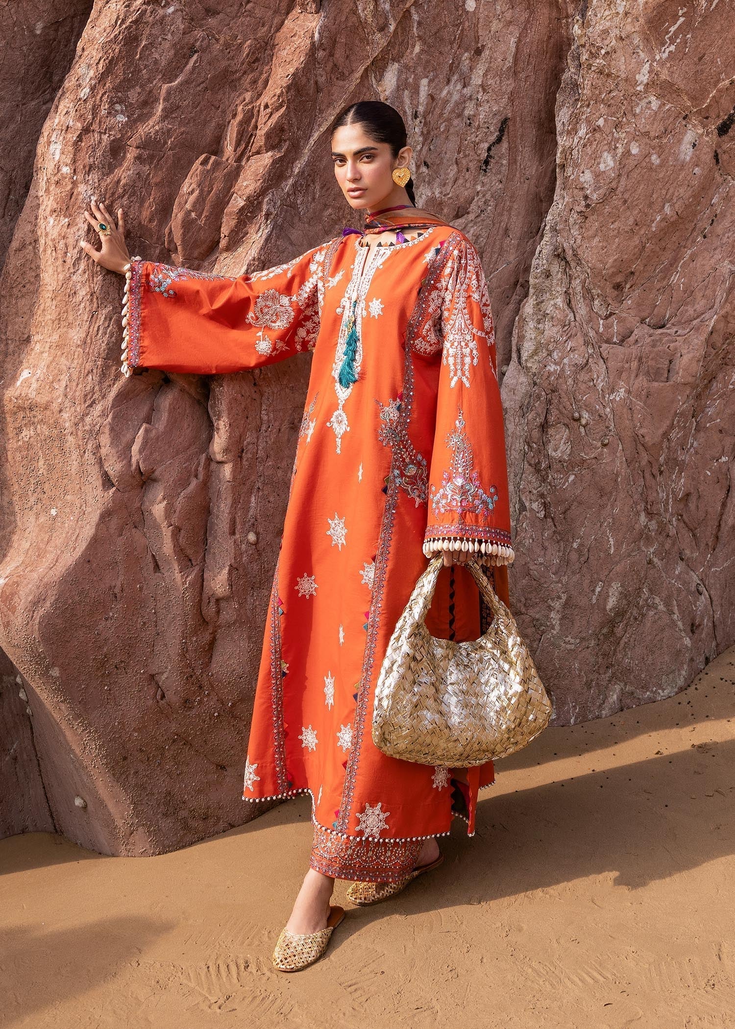 Sadaf Fawad Khan | Siraa Luxury Lawn 24| Nuha (B) - Ladies Clothes - Maria Faisal