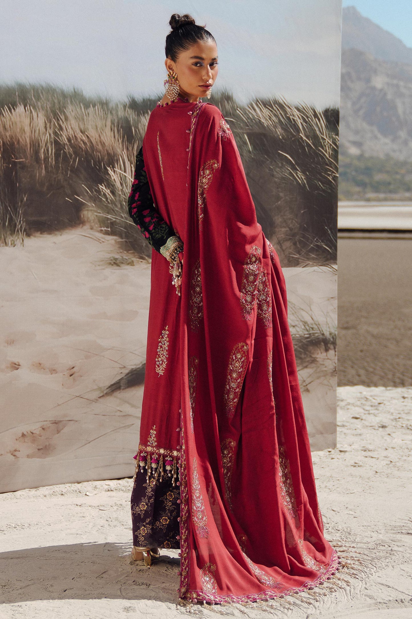 Sana Safinaz | Winter Shawl 24 | S241-002A-3CP - Ladies Clothes - Maria Faisal