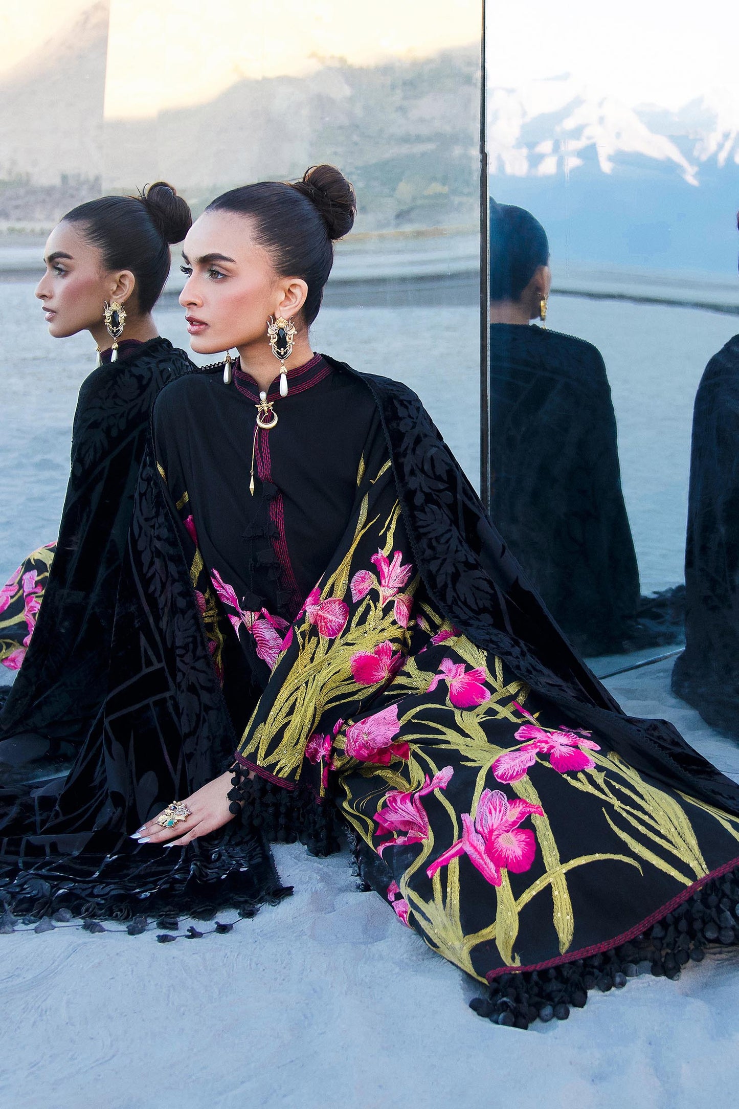 Sana Safinaz | Winter Shawl 24 | S241-003A-3CP - Ladies Clothes - Maria Faisal