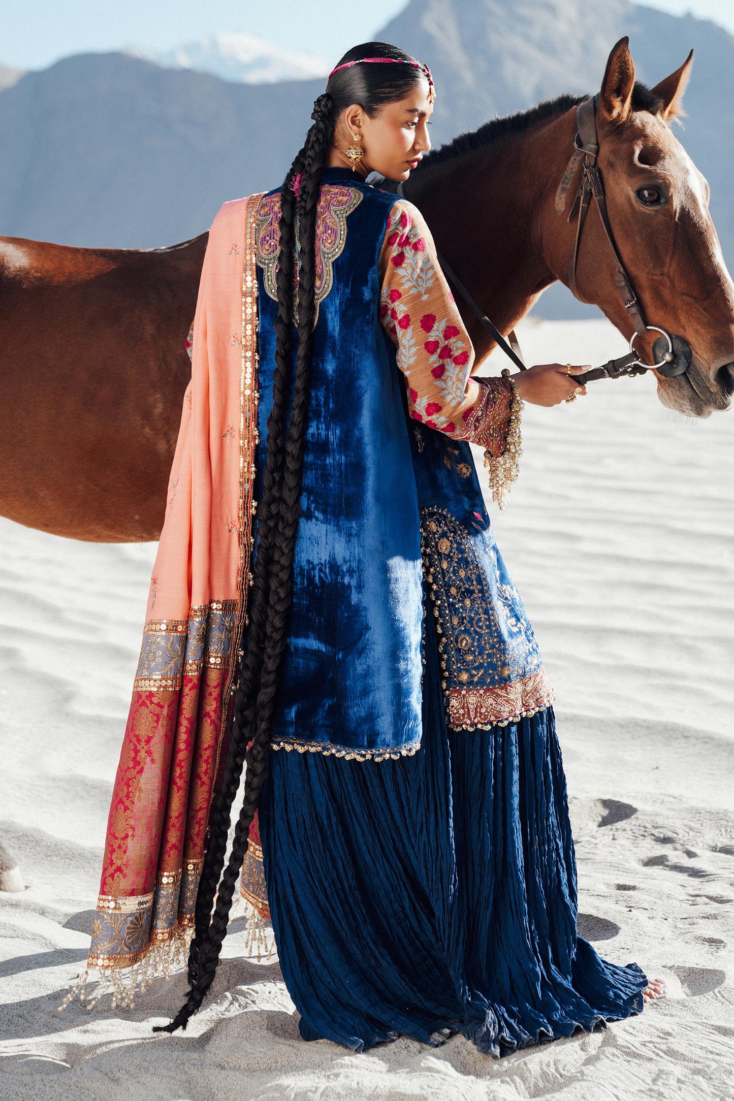 Sana Safinaz | Winter Shawl 24 | Velvet V241-001-3CP - Ladies Clothes - Maria Faisal