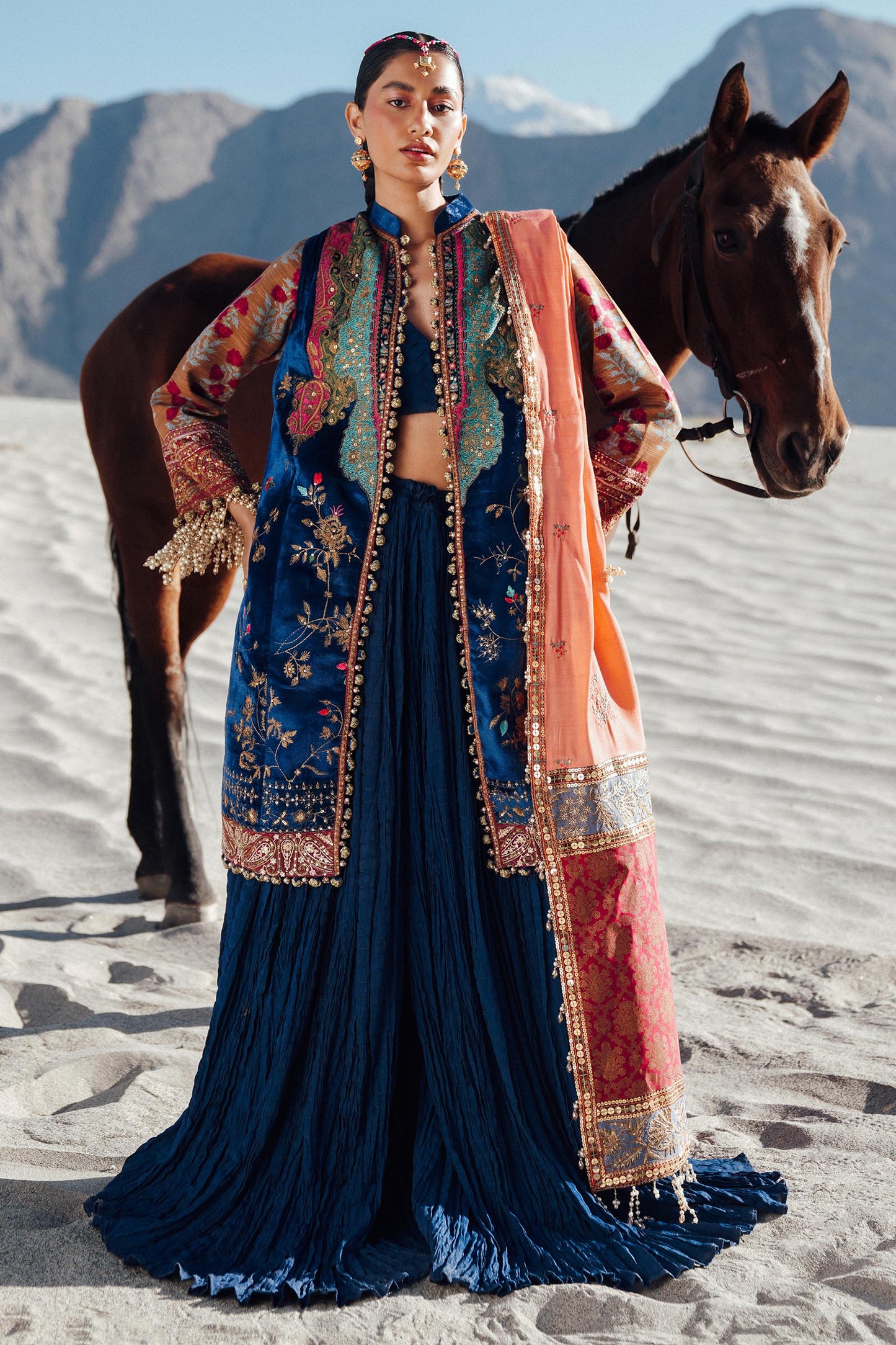 Sana Safinaz | Winter Shawl 24 | Velvet V241-001-3CP - Ladies Clothes - Maria Faisal