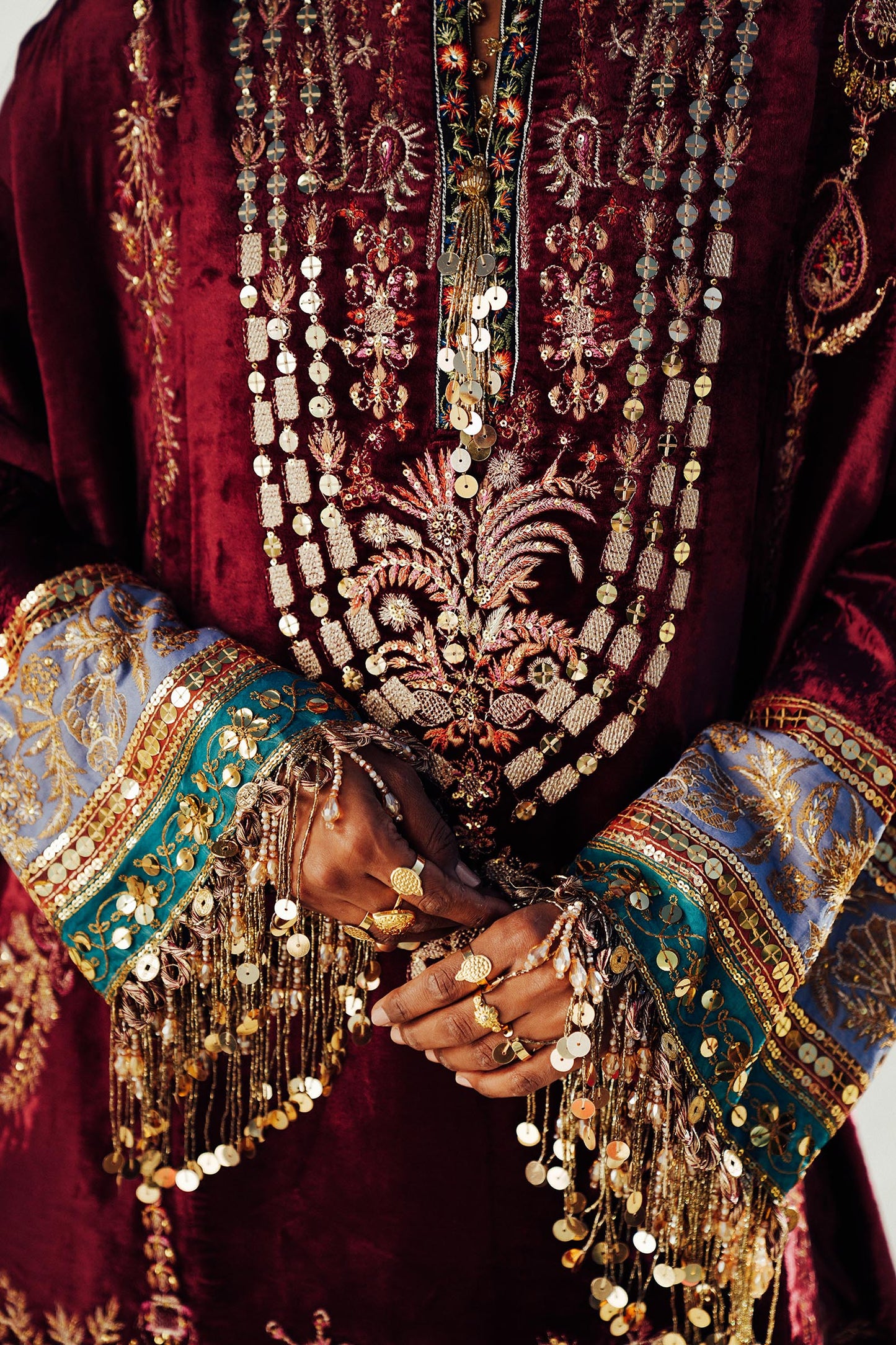 Sana Safinaz | Winter Shawl 24 | Velvet V241-002-3CP - Ladies Clothes - Maria Faisal