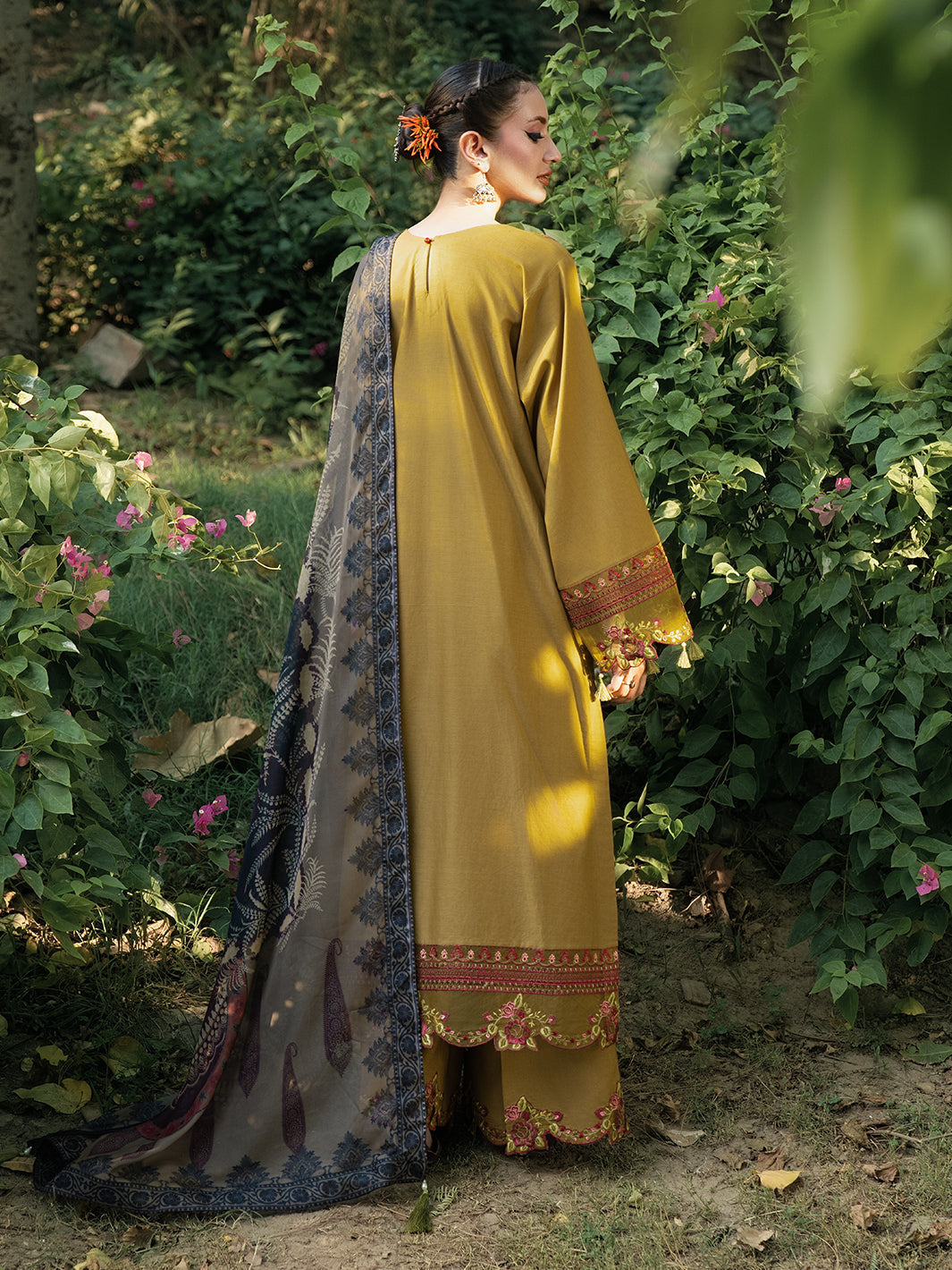 Hemstitch | The Garden Lawn | Sandalwood - Ladies Clothes - Maria Faisal