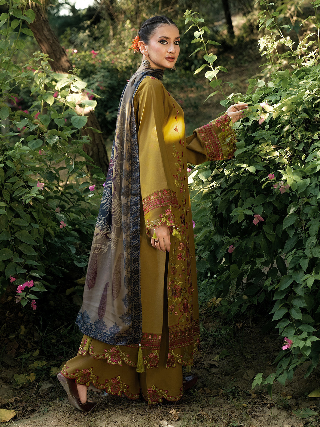 Hemstitch | The Garden Lawn | Sandalwood - Ladies Clothes - Maria Faisal