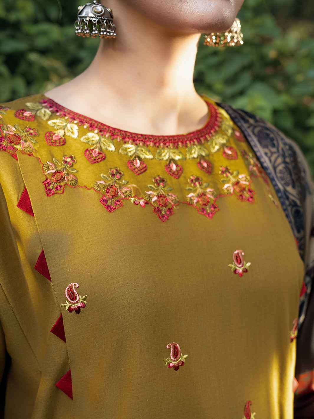 Hemstitch | The Garden Lawn | Sandalwood - Ladies Clothes - Maria Faisal