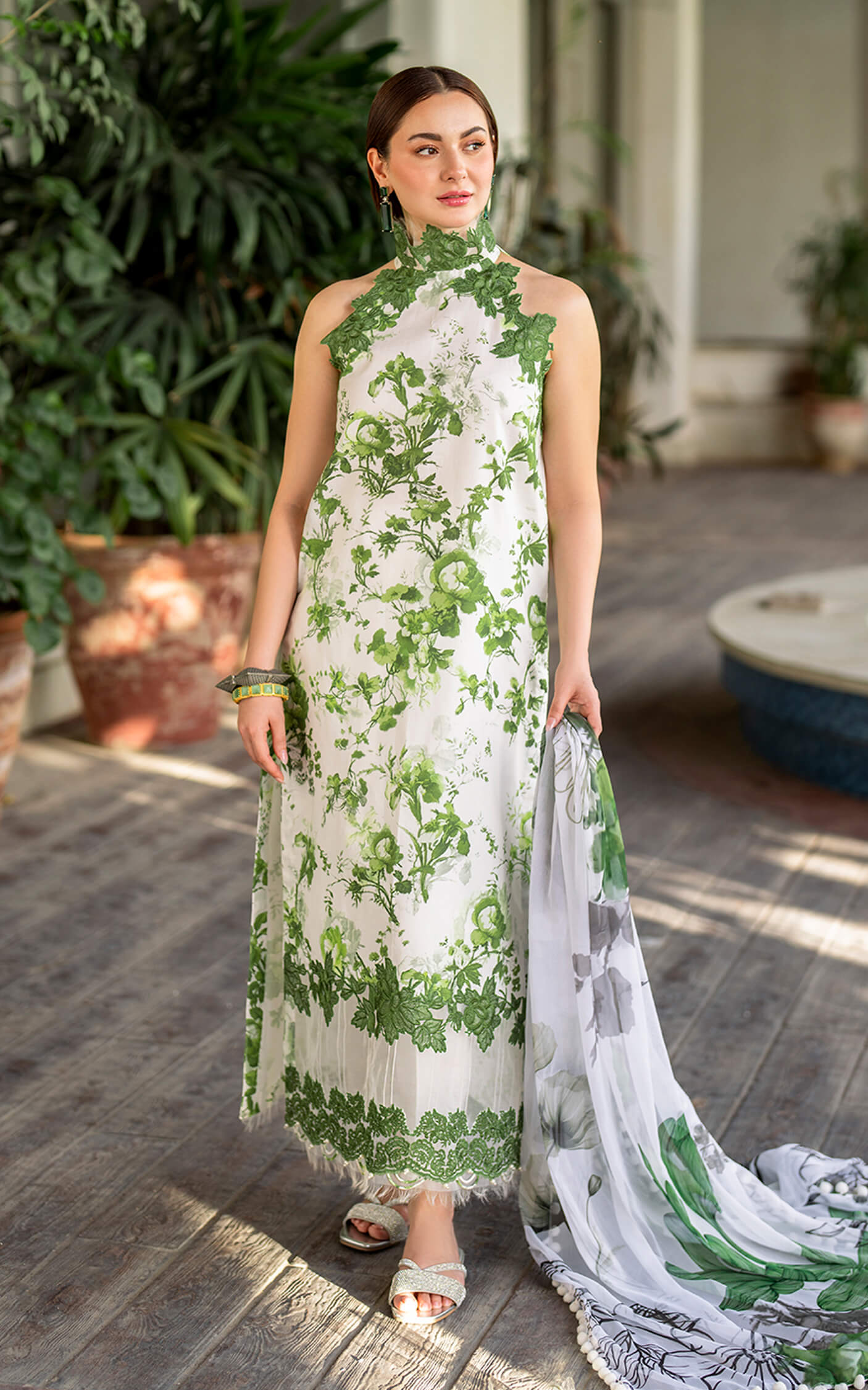 Asifa and Nabeel | Meraki Summer Vol 2 | Sarsabz MK-06 - Designer Dress with Intricate embroidery and embellishments. Shop elegent wedding dress at Maria Faisal.