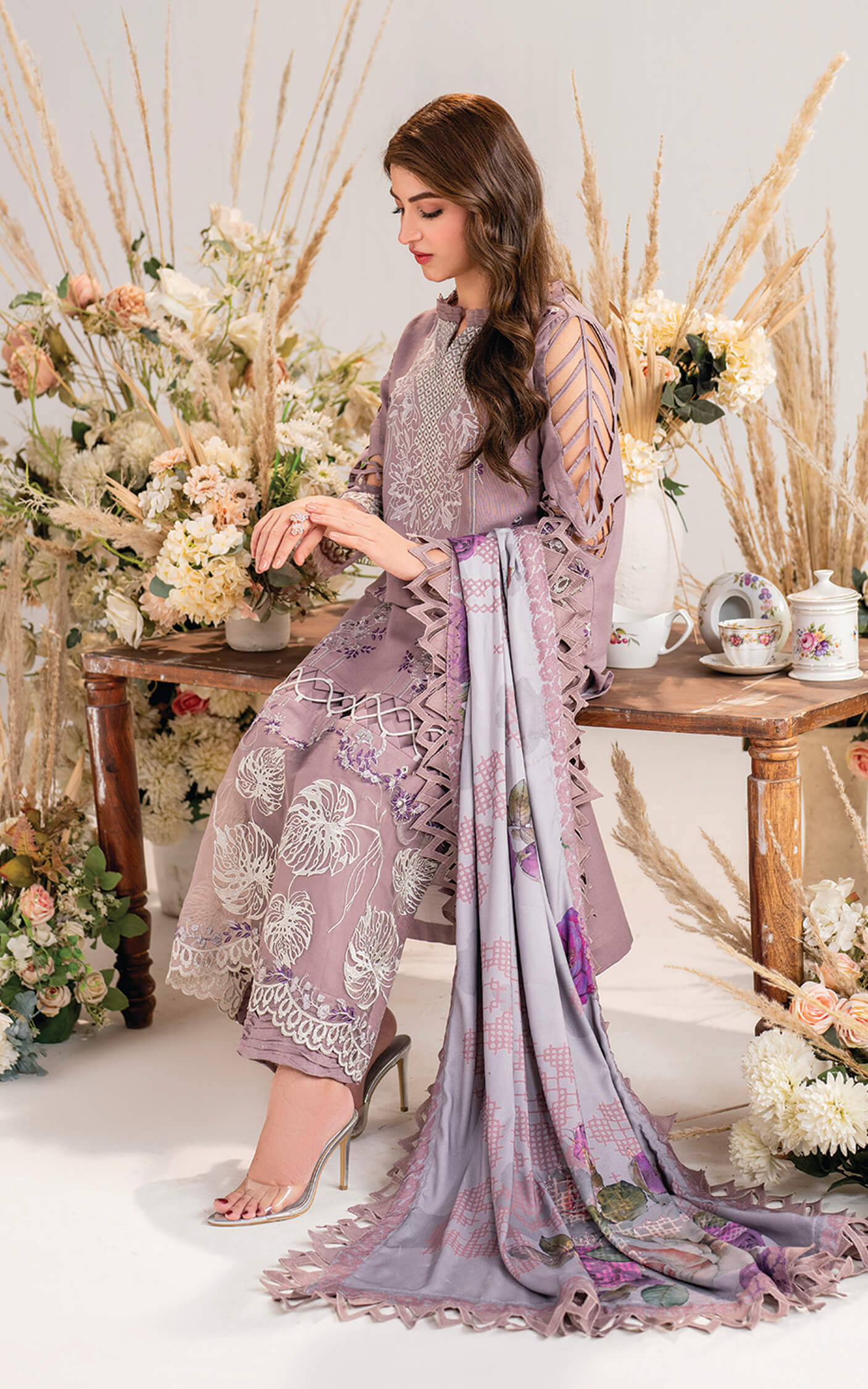 Asifa and Nabeel | Winter Meraki 24 | Sombre-MW-04 - Designer Dress with Intricate embroidery and embellishments. Shop elegent wedding dress at Maria Faisal.