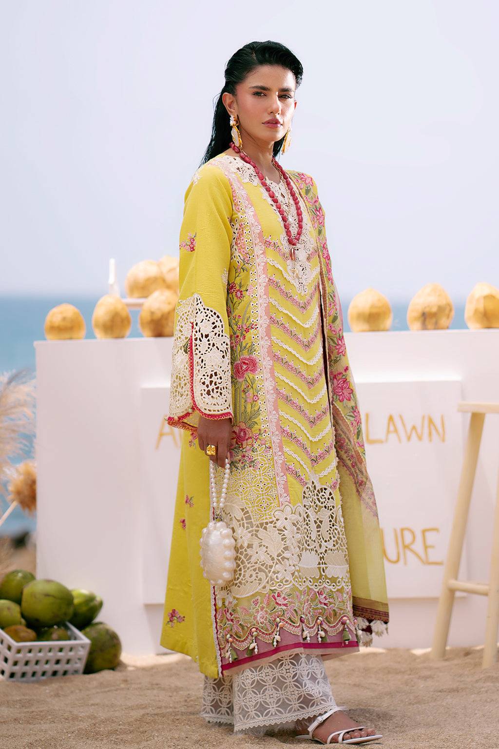AJR Couture | Dastan Luxury Lawn 25 | Sunset by Maria Faisal - Registered Vendor of : AJR Couture - type : Ladies Clothes - 100% original wedding dresses