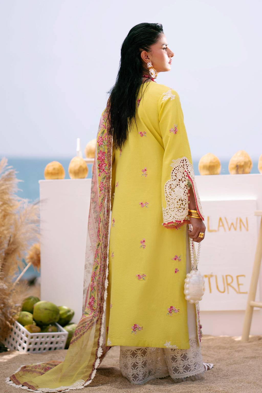 AJR Couture | Dastan Luxury Lawn 25 | Sunset by Maria Faisal - Registered Vendor of : AJR Couture - type : Ladies Clothes - 100% original wedding dresses