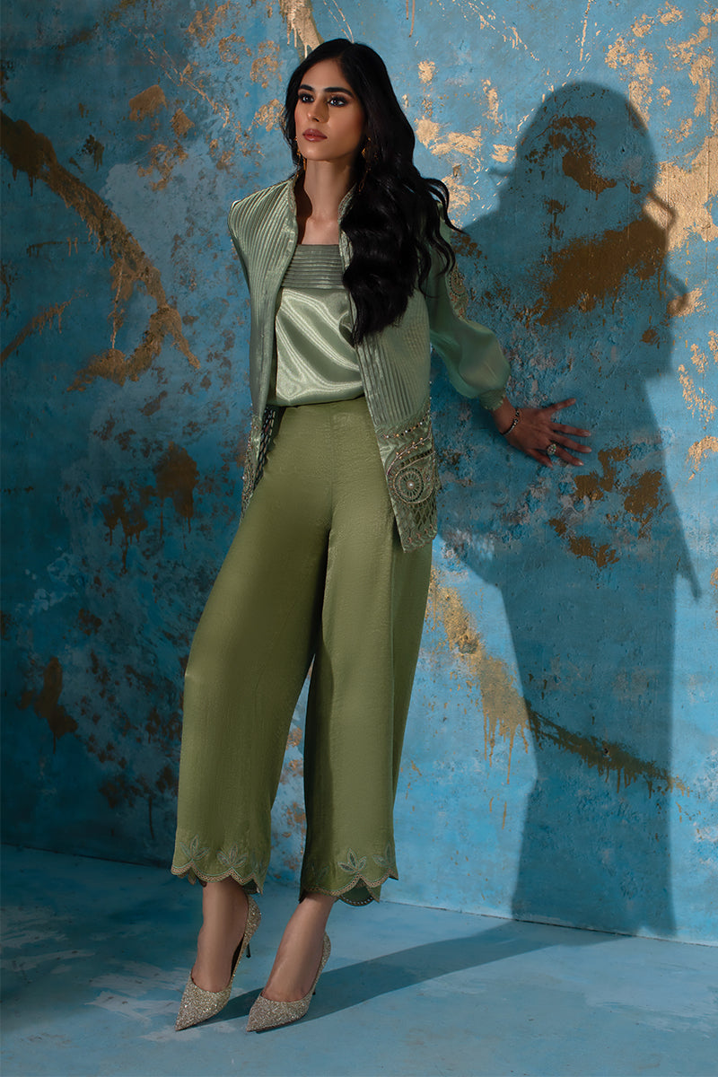 Wardha Saleem | Luxury Pret Fusion Wear | CHANTAL - JACKET SET (3 PC) - Ladies Clothes
