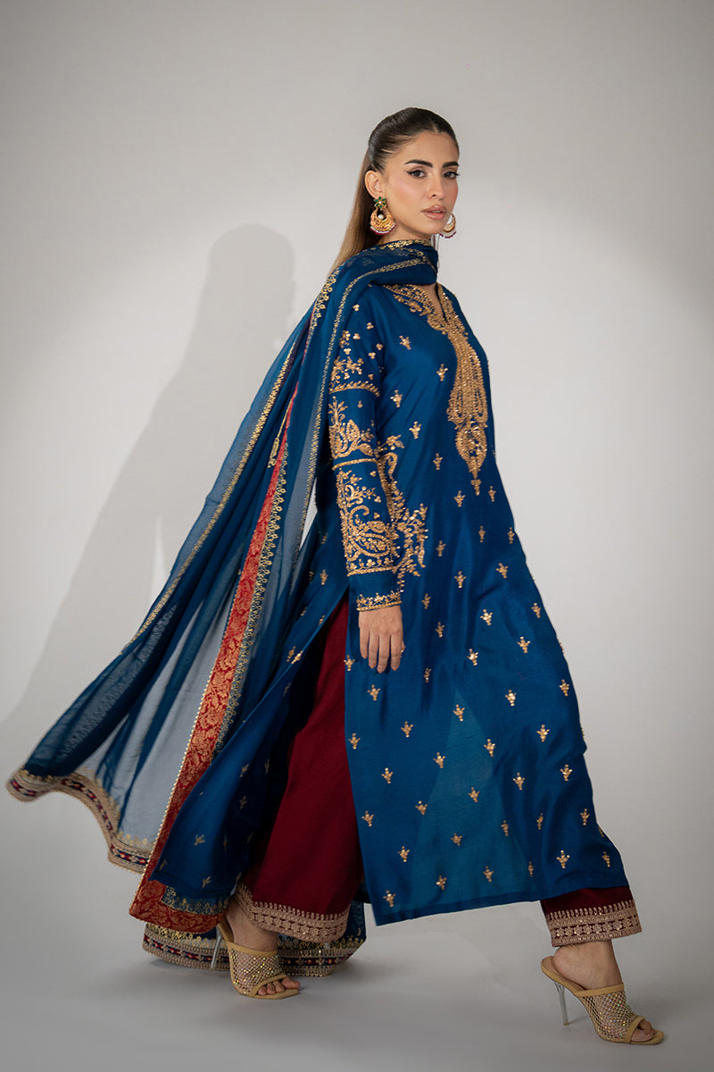 Mina Hassan | Winter 25 | Sireh - Casual Dress - available at Maria Faisal in UK and USA.