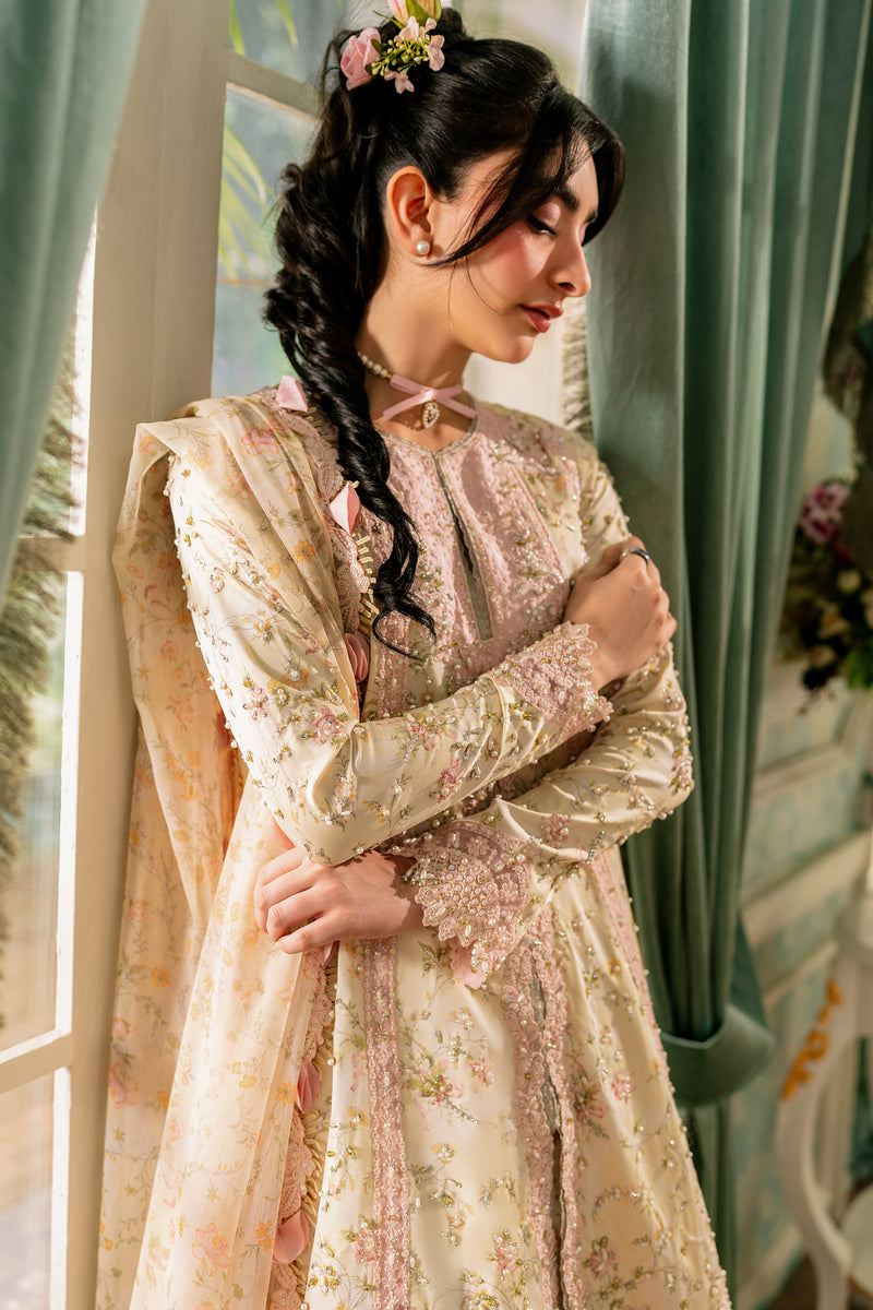 Qalamkar | Luxe Silk 26 | QSL-03 SOLENE - Luxury Dress - available at Maria Faisal in UK and USA.