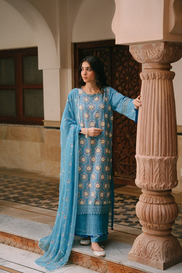 Taana Baana | Manzil Winter | M3403A - Designer Dress with Intricate embroidery and embellishments. Shop elegent wedding dress at Maria Faisal.