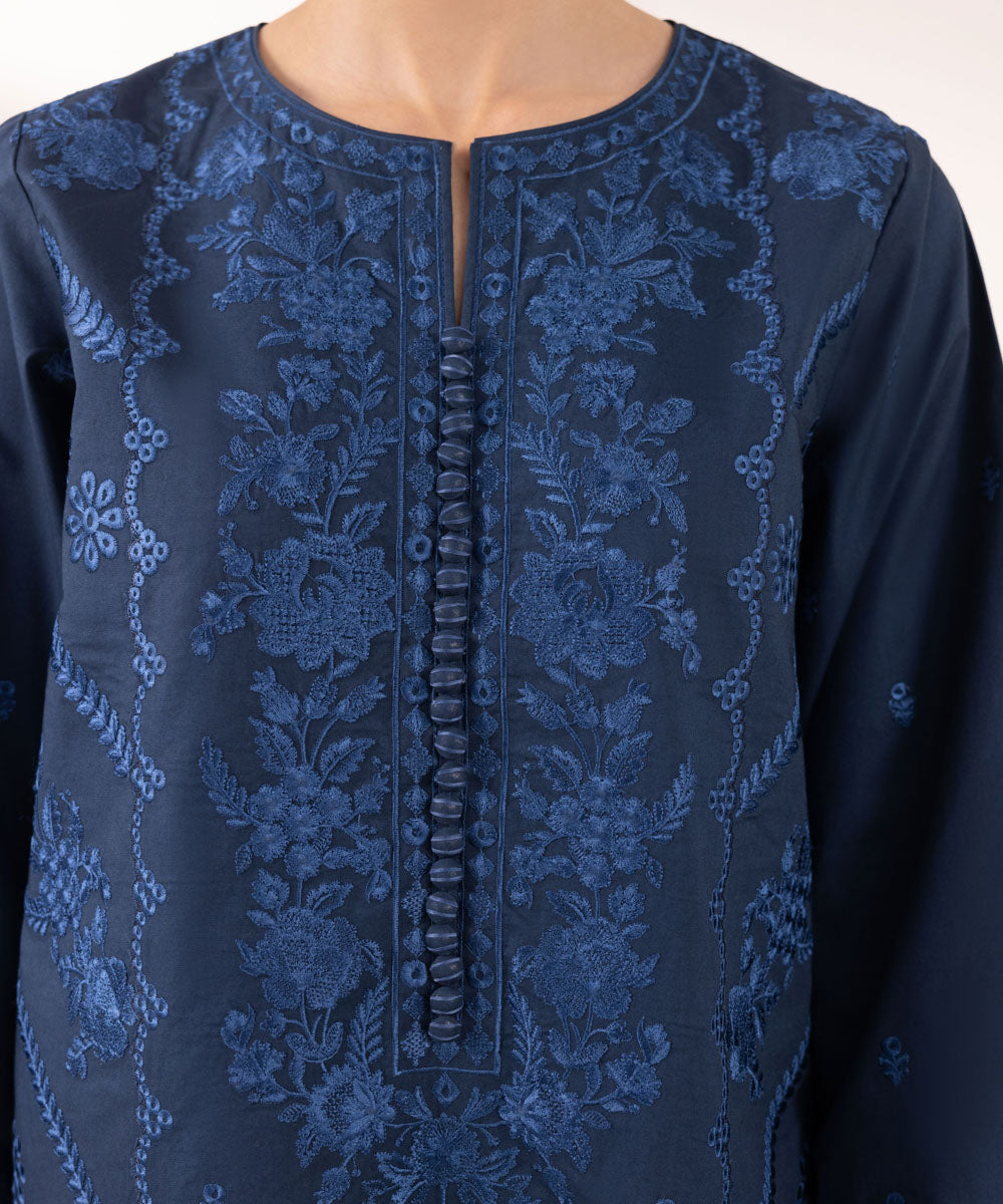 Sapphire | Intermix 2024 | Cambric Suit S-17 - Designer Dress with Intricate embroidery and embellishments. Shop elegent wedding dress at Maria Faisal.