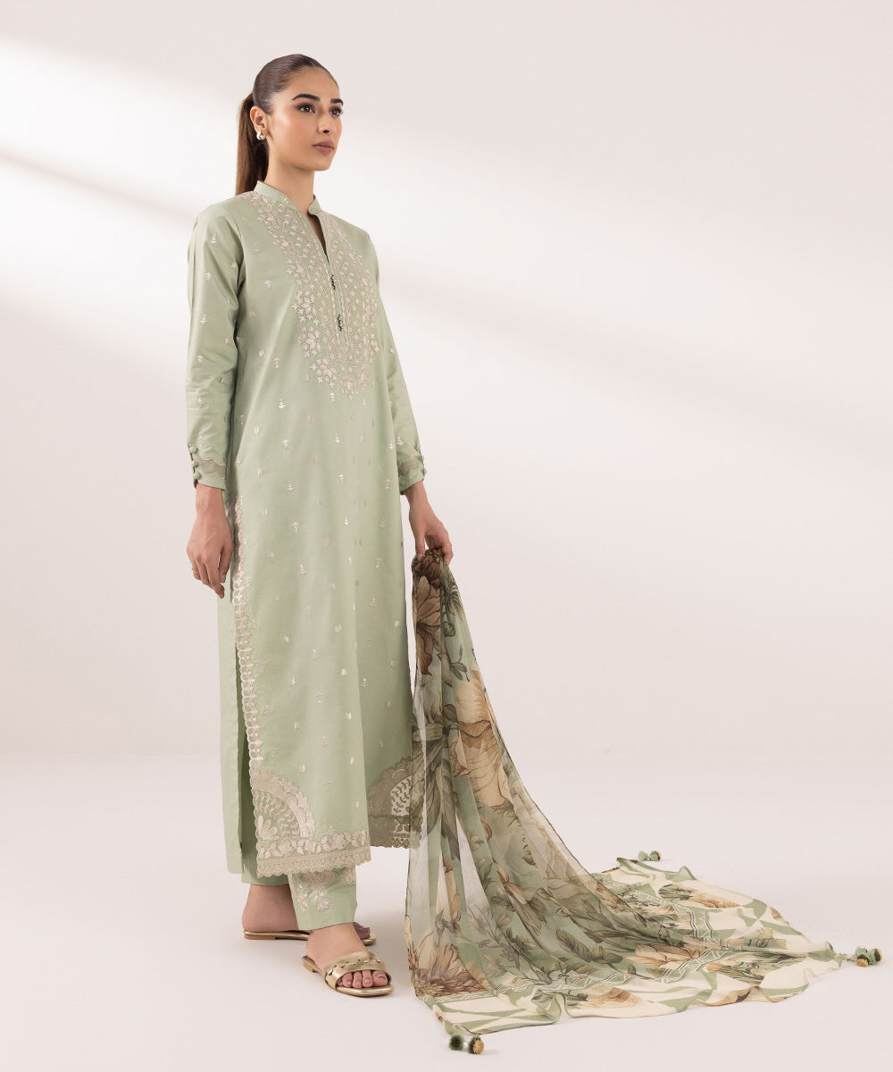 Sapphire | Intermix 2024 | Cambric Suit S-19 - Designer Dress with Intricate embroidery and embellishments. Shop elegent wedding dress at Maria Faisal.