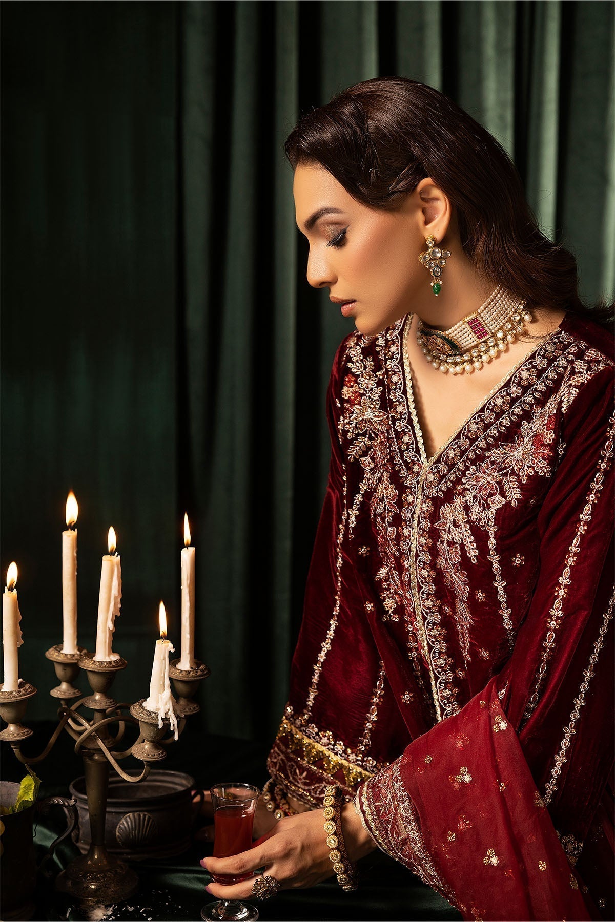 Motifz | Velvet Formals | 5099-SANDAL - Ladies Clothes - Maria Faisal