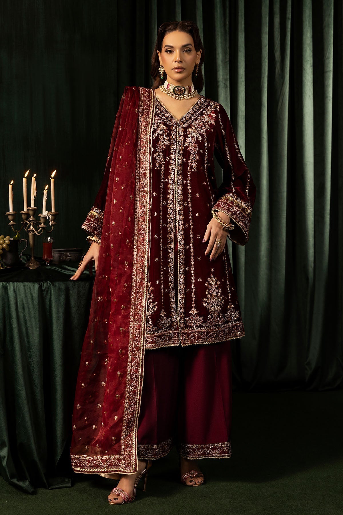 Motifz | Velvet Formals | 5099-SANDAL - Ladies Clothes - Maria Faisal