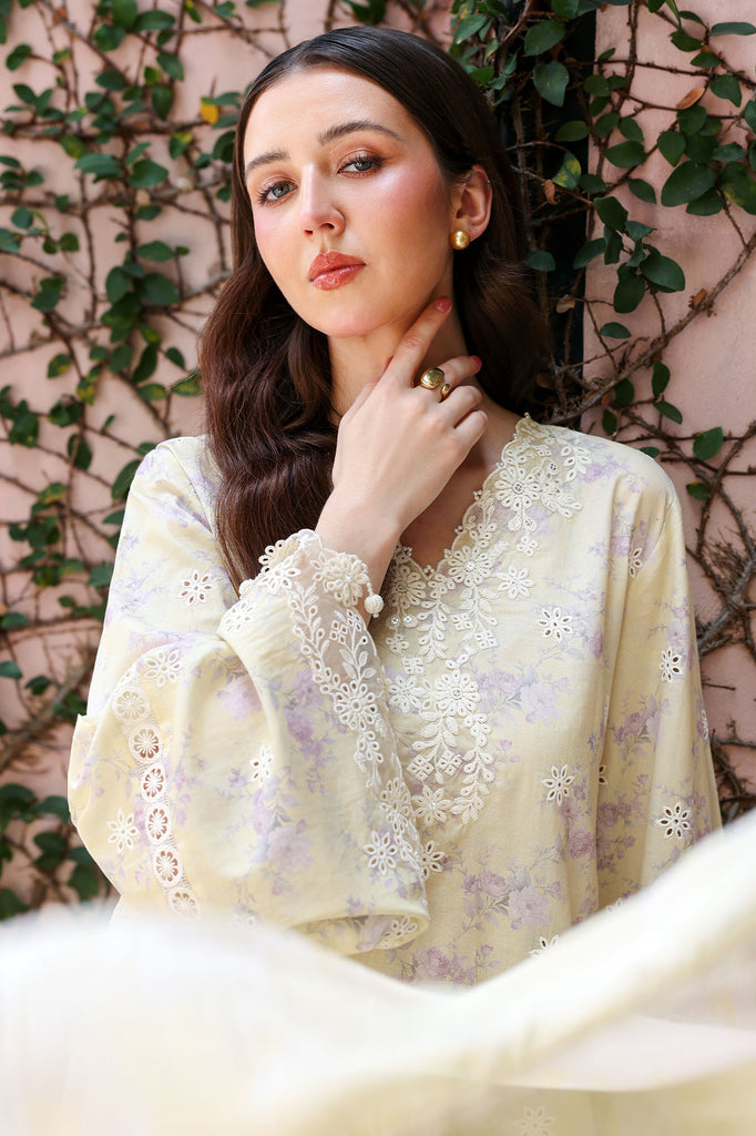 Cross Stitch | Eid Lawn Edit 26 | ORCHID FLARE - Luxury Dress - available at Maria Faisal in UK and USA.