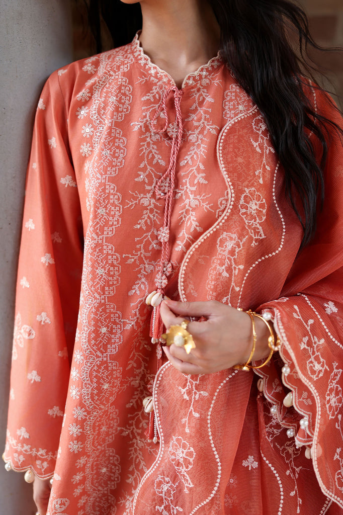 Cross Stitch | Eid Lawn Edit 26 | AMBER MIST - Luxury Dress - available at Maria Faisal in UK and USA.