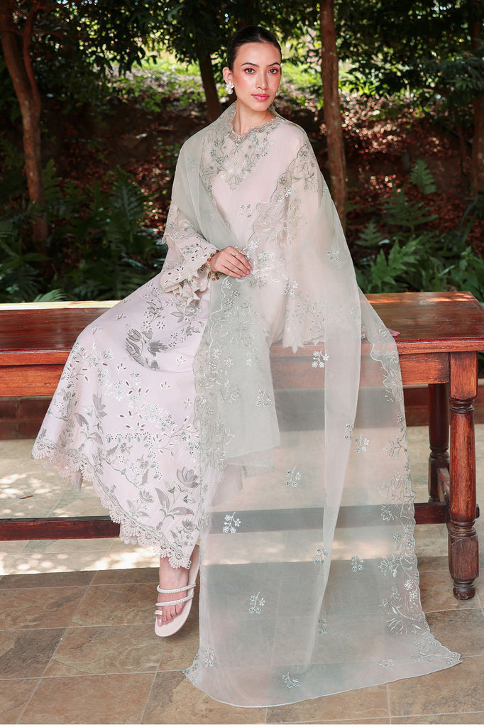 Cross Stitch | Eid Lawn Edit 26 |PEARL SAGE - Luxury Dress - available at Maria Faisal in UK and USA.