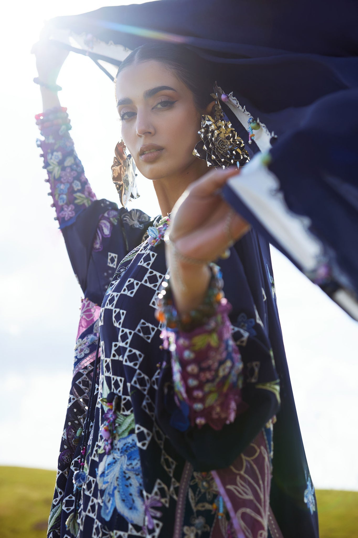Elan | Kashmee Legacy Lawn 26 |SONAMARG (EL26-09 B) - Luxury Dress - available at Maria Faisal in UK and USA.