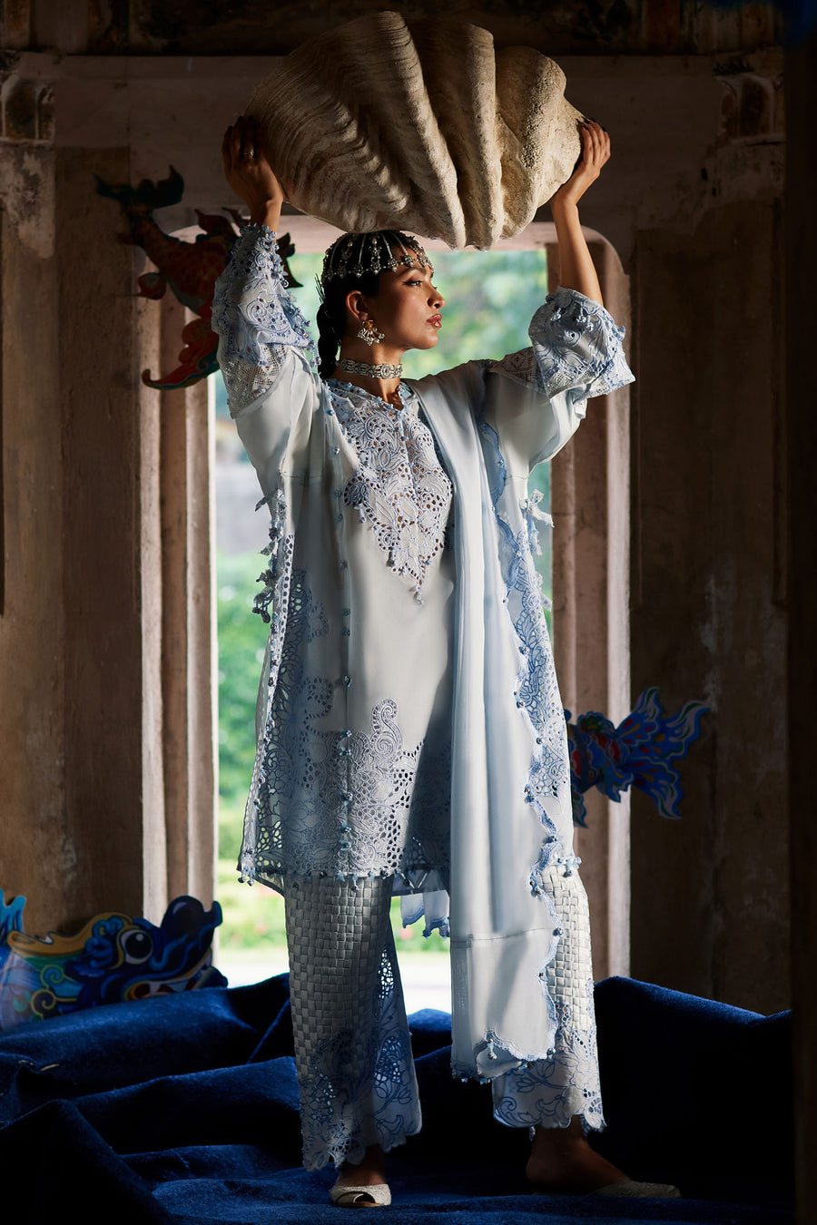 Elan | Kashmee Legacy Lawn 26 |BRUMINE (EL26-02 A) - Luxury Dress - available at Maria Faisal in UK and USA.