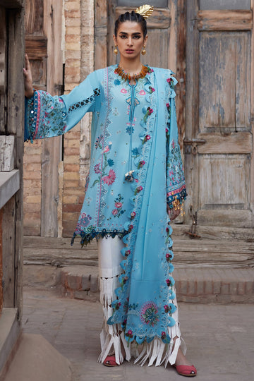 Elan | Luxury Lawn 25 | ISLA BLEU (EL25-11 A) - Ladies Clothes - Maria Faisal