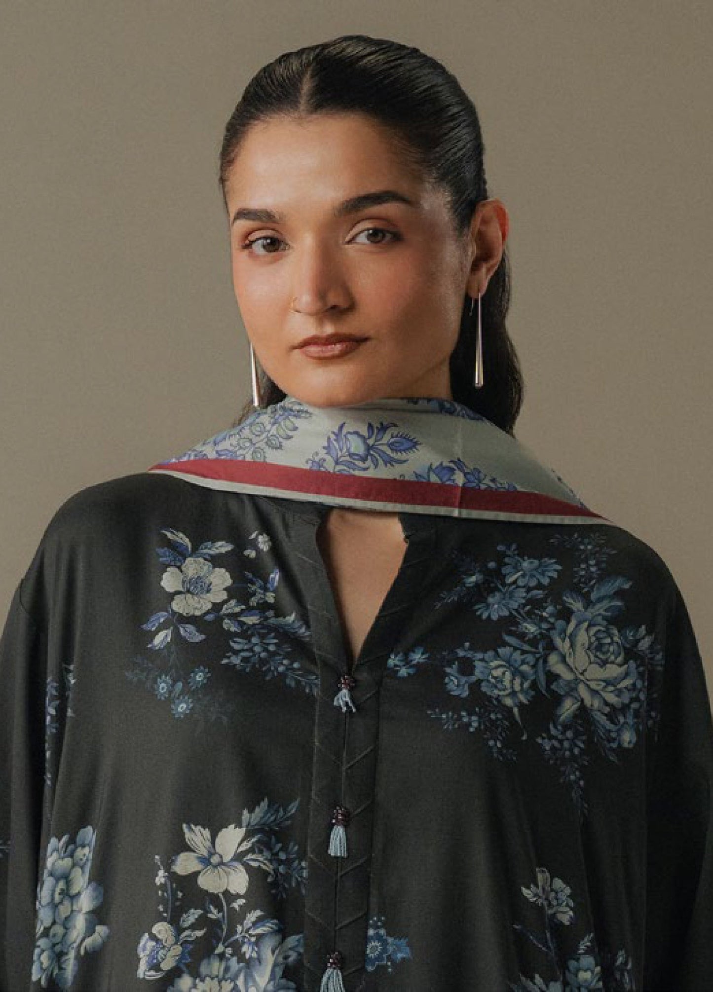 Zara Shahjahan | Coco Prints 25 | Hushed Ember-6B - Casual Dress - available at Maria Faisal in UK and USA.