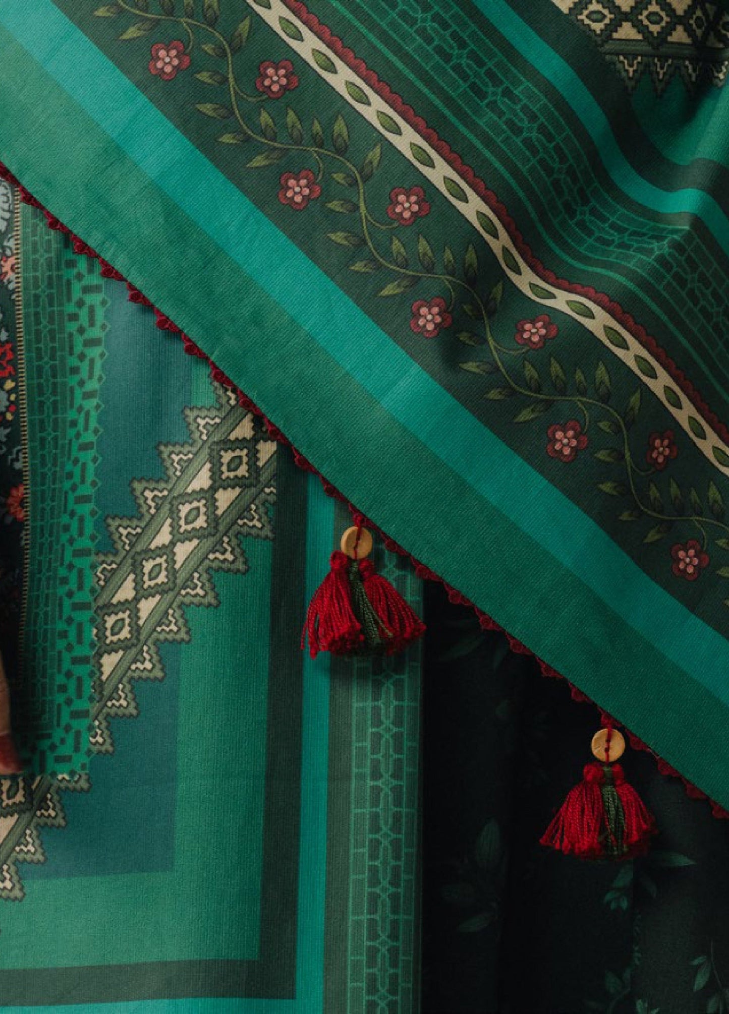 Zara Shahjahan | Coco Prints 25 | Wild Fern-2A - Casual Dress - available at Maria Faisal in UK and USA.