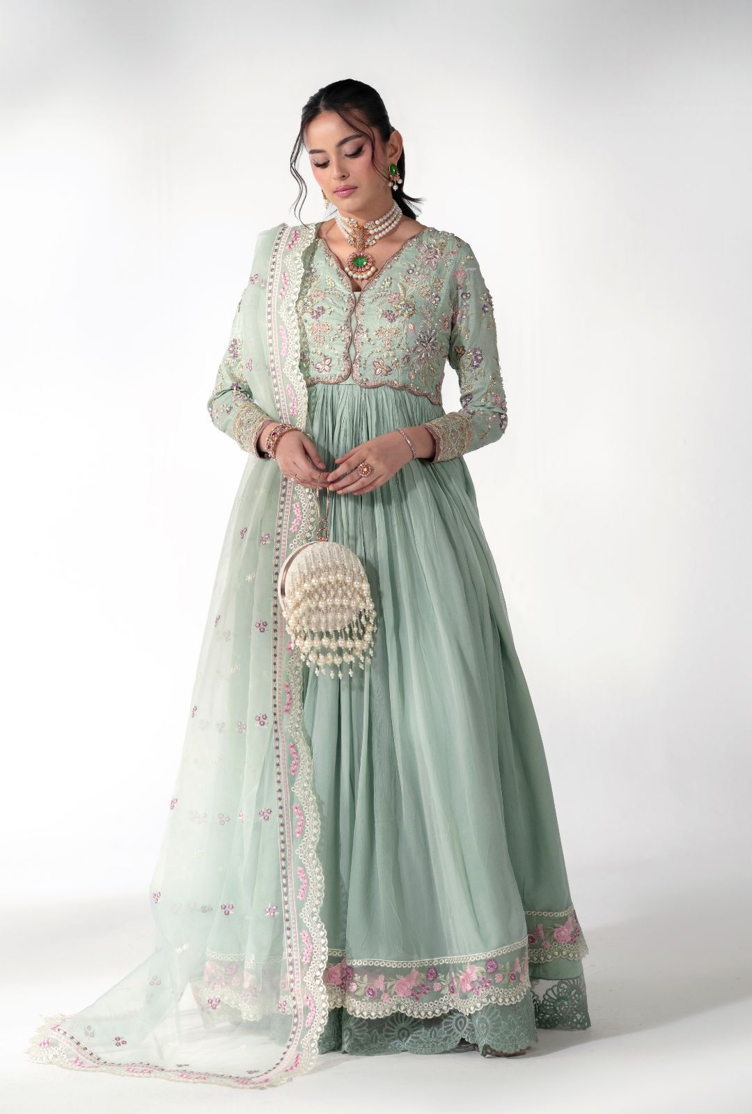 AJR Couture | Luxe Pret 25 | Satin Serenity - Ladies Clothes - Maria Faisal