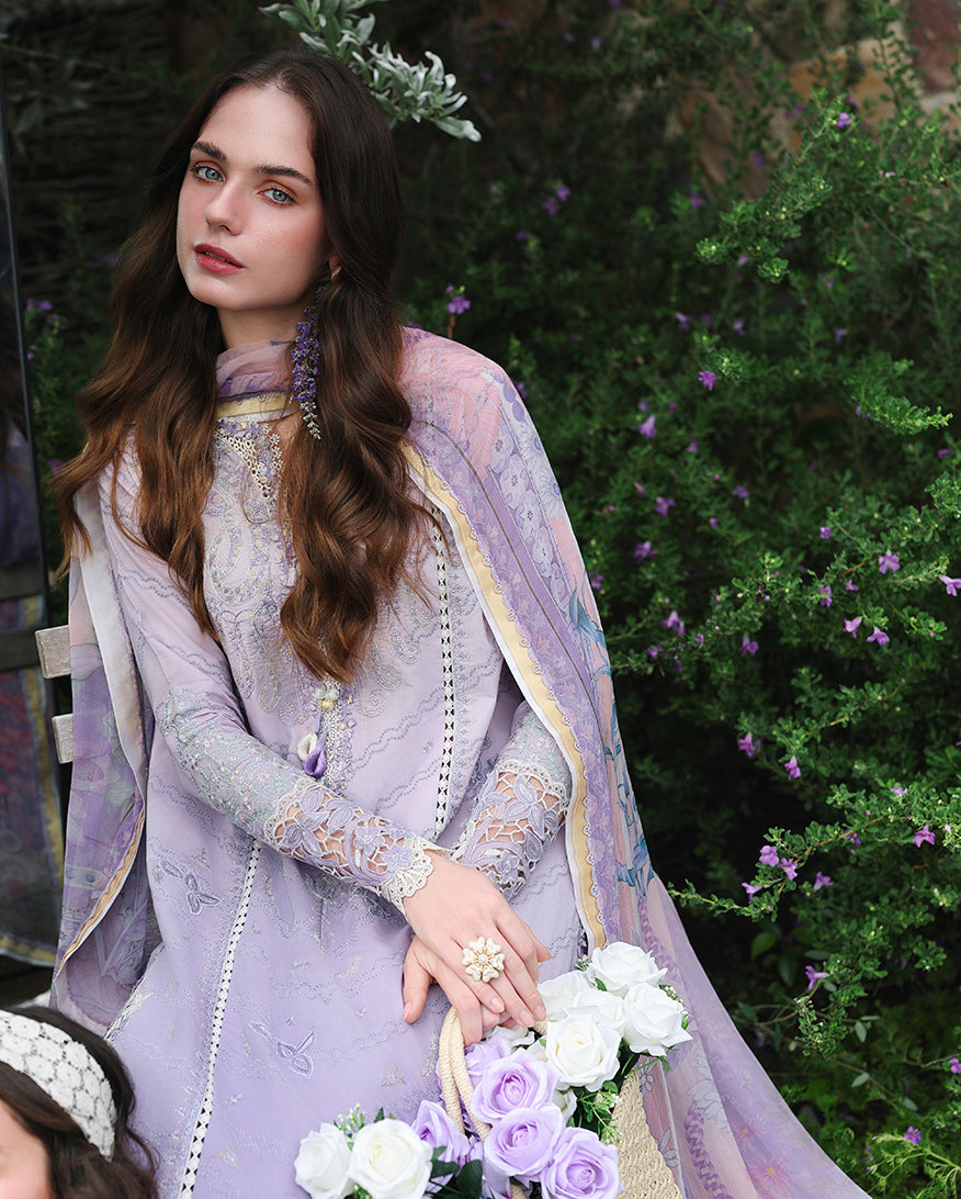 Mushq | The Secret Garden Lawn | Velvet Ivy - Luxury Dress - available at Maria Faisal in UK and USA.