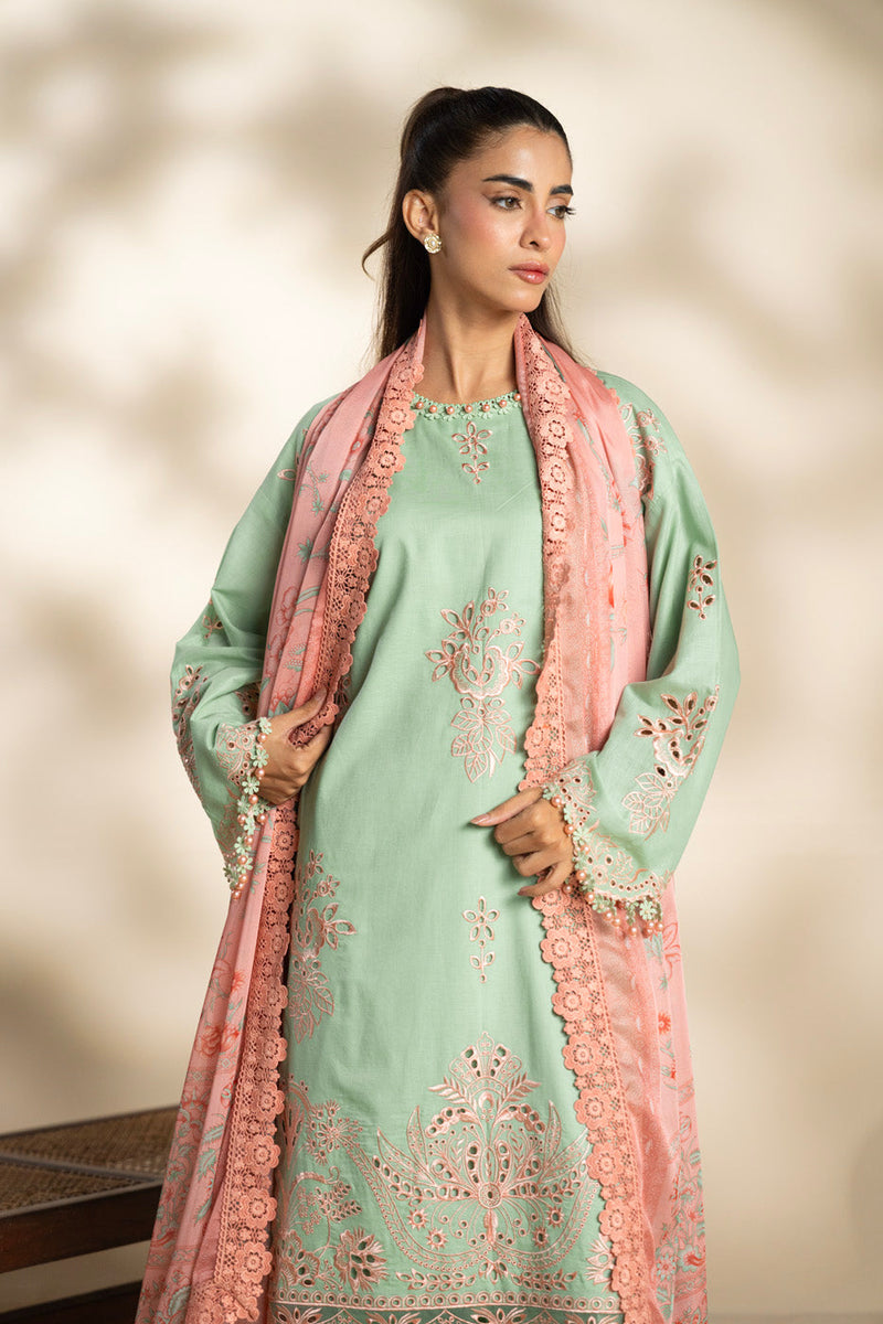 Al Karam | Schiffli Capsule | RTS | SHIRT, TROUSER & DUPATTA 7 - Ladies Clothes - Maria Faisal