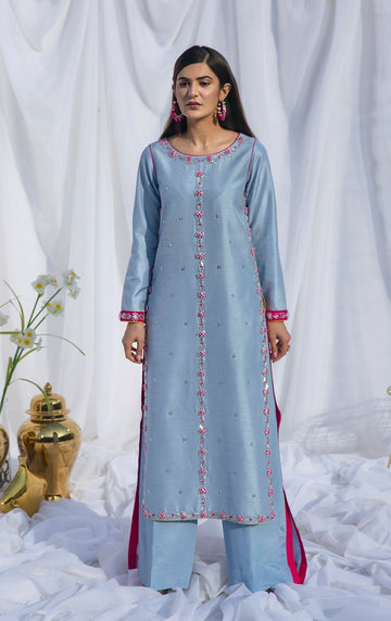 Hana | Viridity Ready to Wear | Carolina-VRT-006 - Designer Dress with Intricate embroidery and embellishments. Shop elegent wedding dress at Maria Faisal.