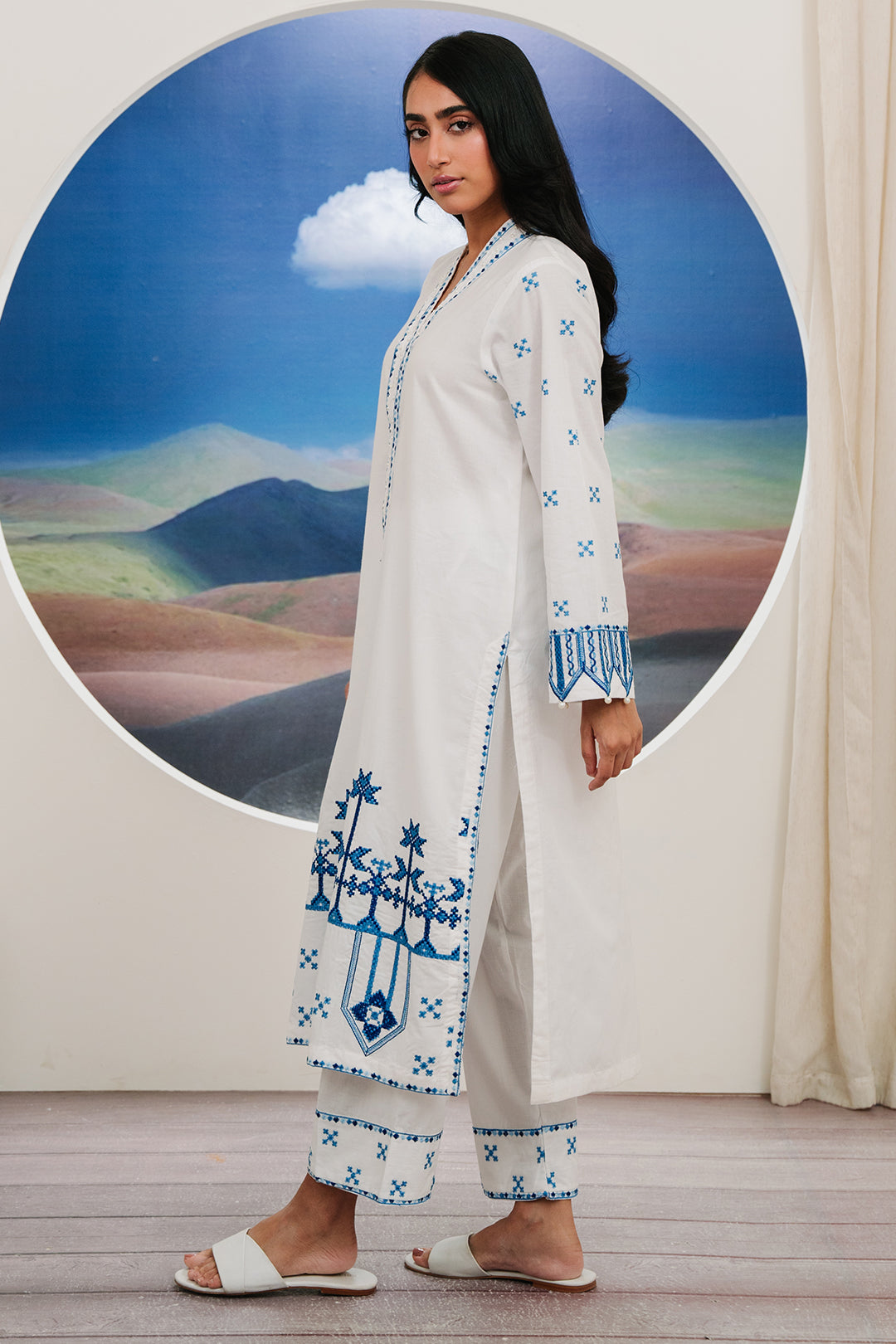 Zellbury | Summer Pret | Embroidered Kurta Trouser - 1984 by Maria Faisal - Registered Vendor of : Zellbury Women - type : Signature Pret - 100% original wedding dresses