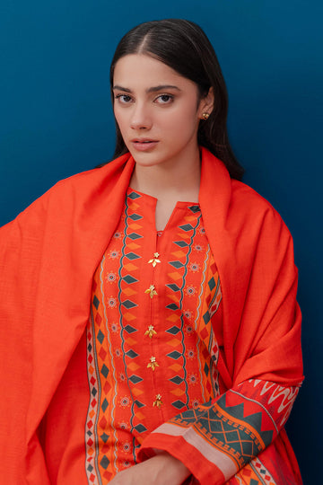 Zellbury | Winter Pret | Kurta Dupatta - 3053 - Designer Dress with Intricate embroidery and embellishments. Shop elegent wedding dress at Maria Faisal.